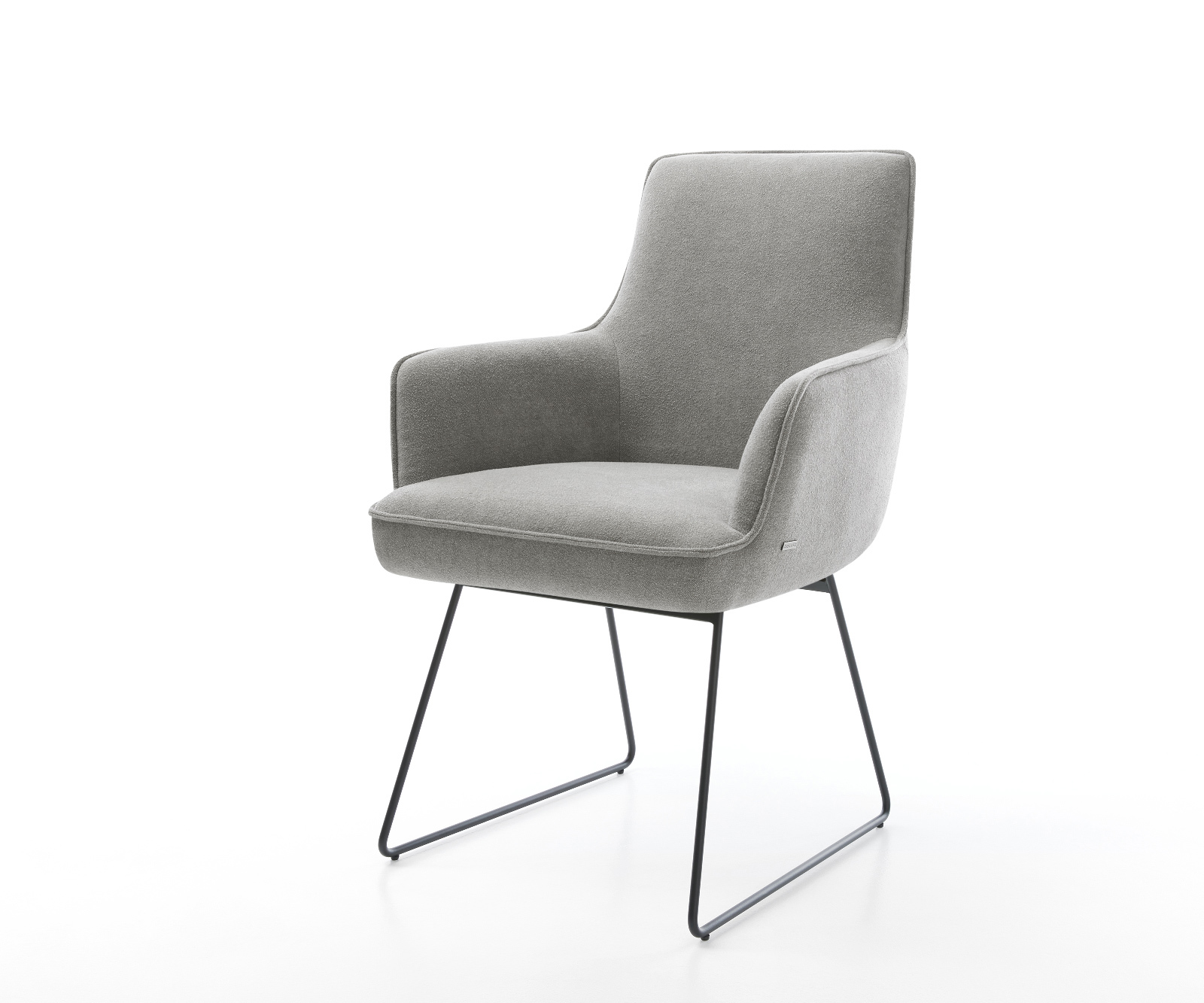 Jedálenská stolička Heira-Flex s opierkami texturovaná látka mäkký sivá tenká podstava čierna vrecková pružina