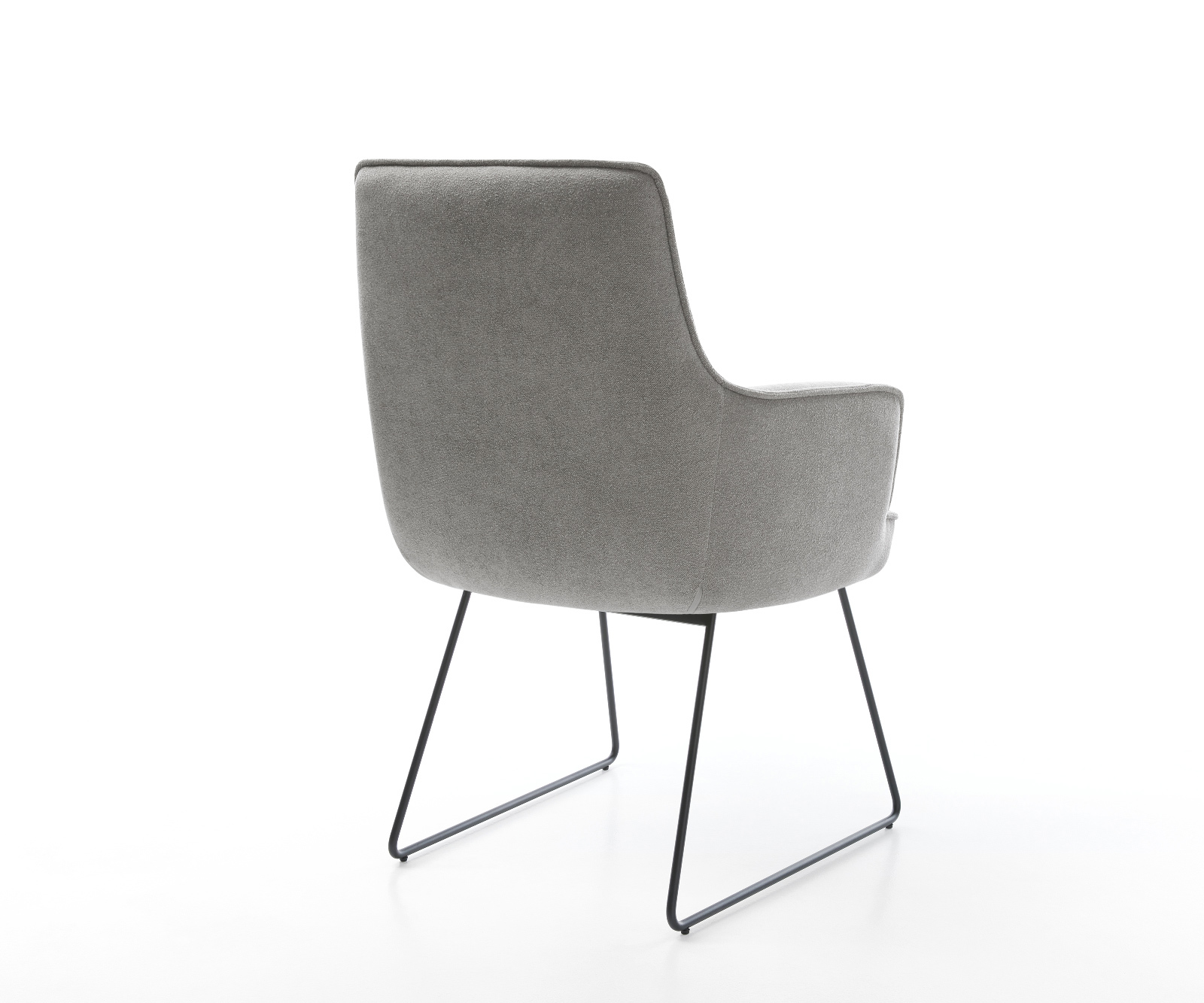 Jedálenská stolička Heira-Flex s opierkami texturovaná látka mäkký sivá tenká podstava čierna vrecková pružina - Image 5