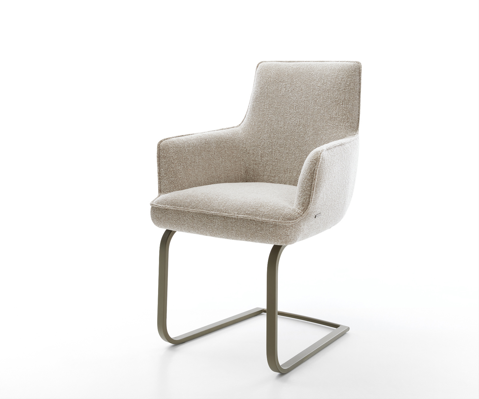 Konzolová podstava Heira-Flex s opierkami tkanina mäkký béžová konzolová podstava plochý titánová farba vrecková pružina