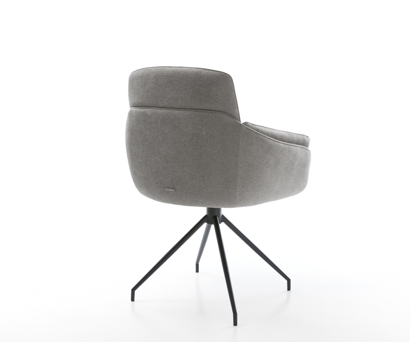 Jedálenská stolička Luan-Flex s opierkami texturovaná látka mäkký sivá krížová podstava zúžená čierna - Image 5