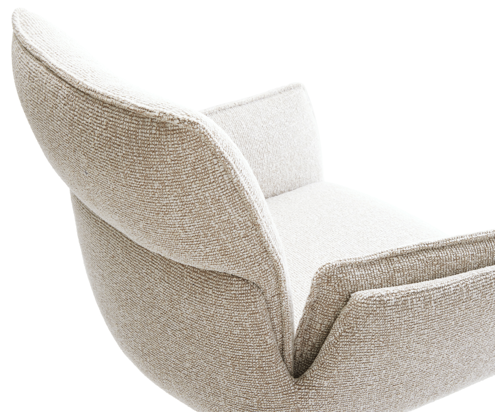 Jedálenská stolička Nela-Flex tkanina mäkký béžová krížová podstava zúžená nerezová oceľ - Image 4