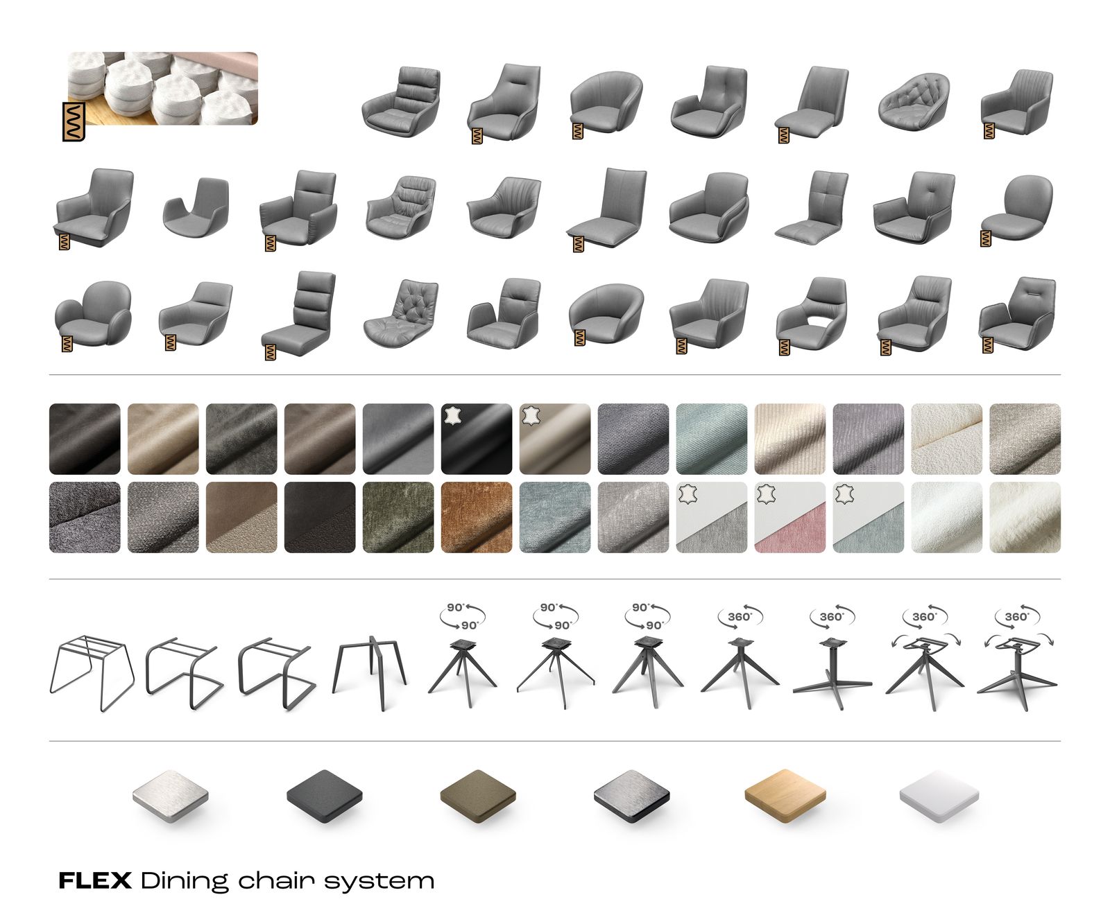 Jedálenská stolička Nela-Flex texturovaná látka mäkký sivá krížová podstava zúžená nerezová oceľ - Image 7
