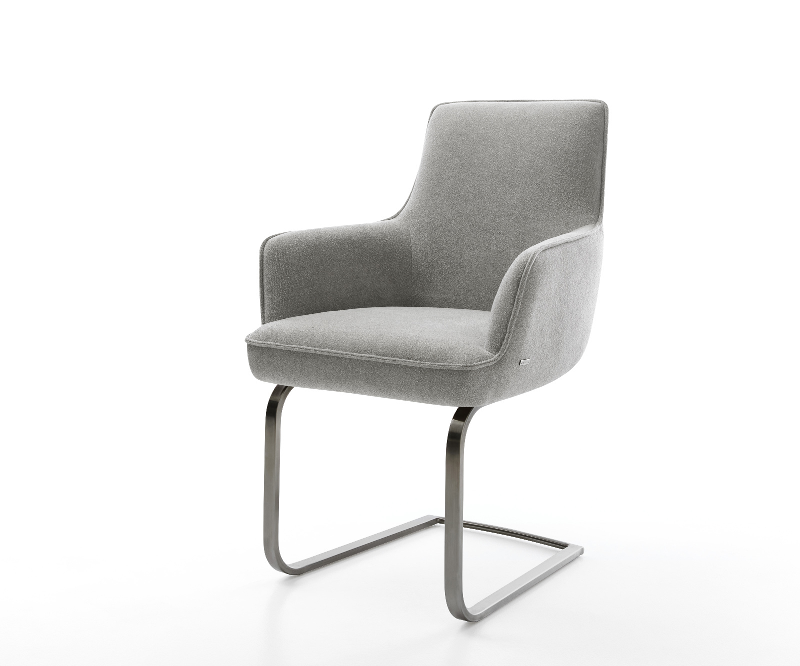 Konzolová jedálenská stolička Heira-Flex s opierkami texturovaná látka mäkký sivá konzolová jedálenská stolička plochý grafit vrecková pružina