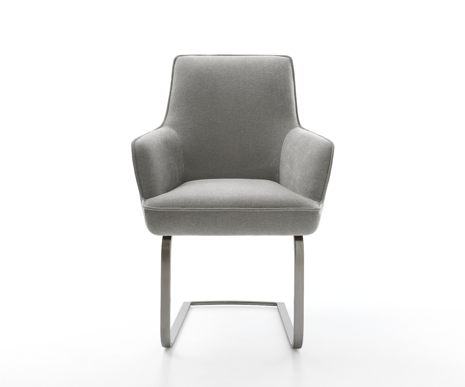 Konzolová jedálenská stolička Heira-Flex s opierkami texturovaná látka mäkký sivá konzolová jedálenská stolička plochý grafit vrecková pružina - Image 2