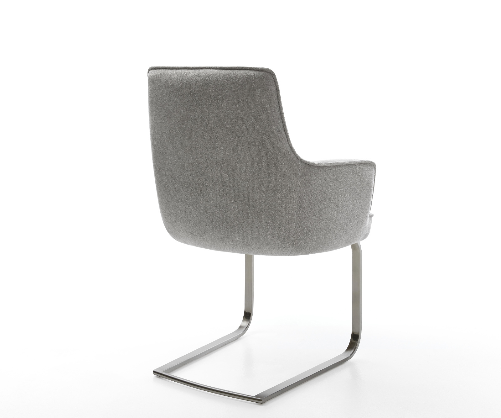 Konzolová jedálenská stolička Heira-Flex s opierkami texturovaná látka mäkký sivá konzolová jedálenská stolička plochý grafit vrecková pružina - Image 5