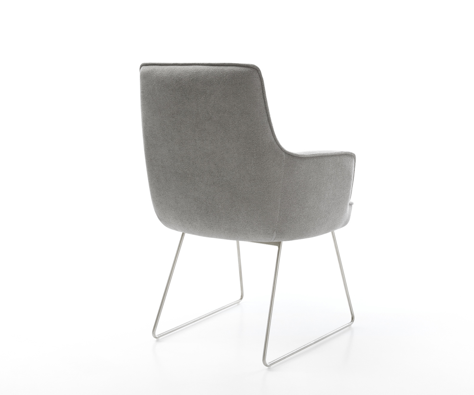 Jedálenská stolička Heira-Flex s opierkami texturovaná látka mäkký sivá tenká podstava nerezová oceľ vrecková pružina - Image 5