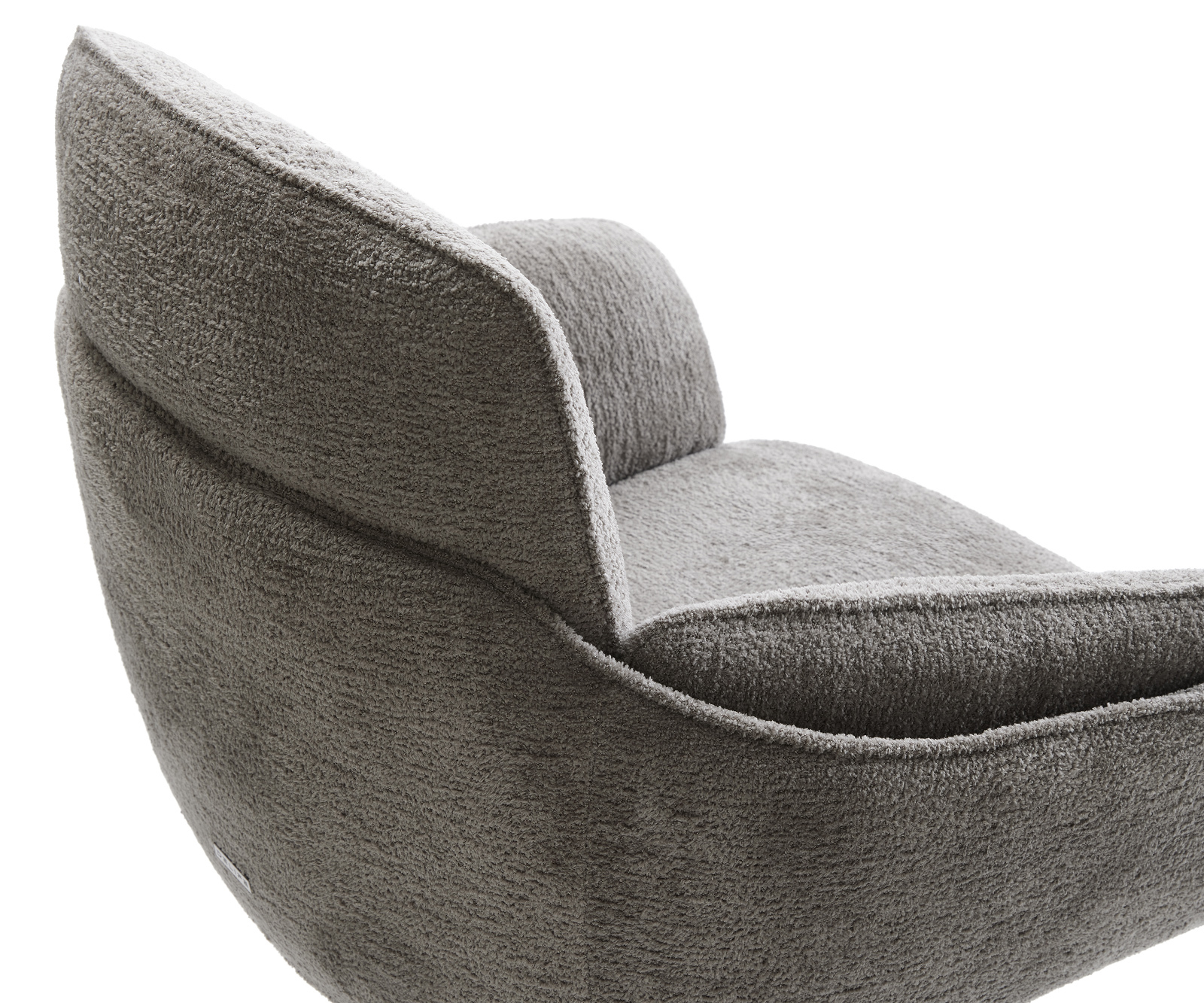 Jedálenská stolička Luan-Flex s opierkami bouclé mäkký tmavobéžová krížová podstava zúžená nerezová oceľ - Image 4