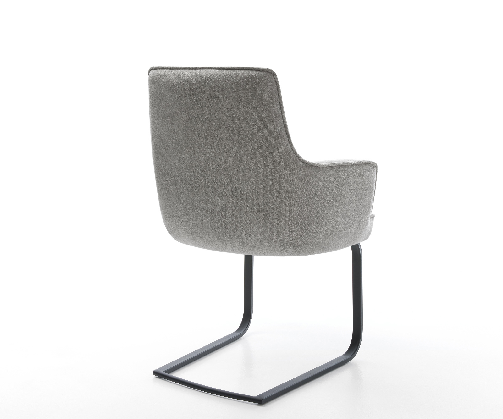 Konzolová jedálenská stolička Heira-Flex s opierkami texturovaná látka mäkká sivá konzolová jedálenská stolička plochá čierna vrecková pružina - Image 5