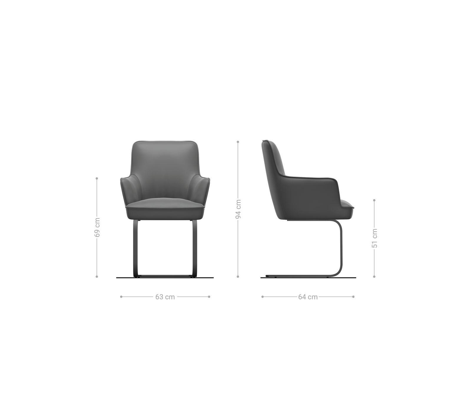 Konzolová jedálenská stolička Heira-Flex s opierkami texturovaná látka mäkká sivá konzolová jedálenská stolička plochá čierna vrecková pružina - Image 6