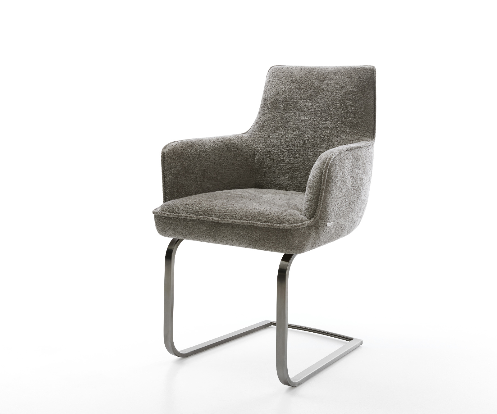 Konzolová jedálenská stolička Heira-Flex s opierkami bouclé mäkký tmavobéžová konzolová jedálenská stolička plochý grafit vrecková pružina