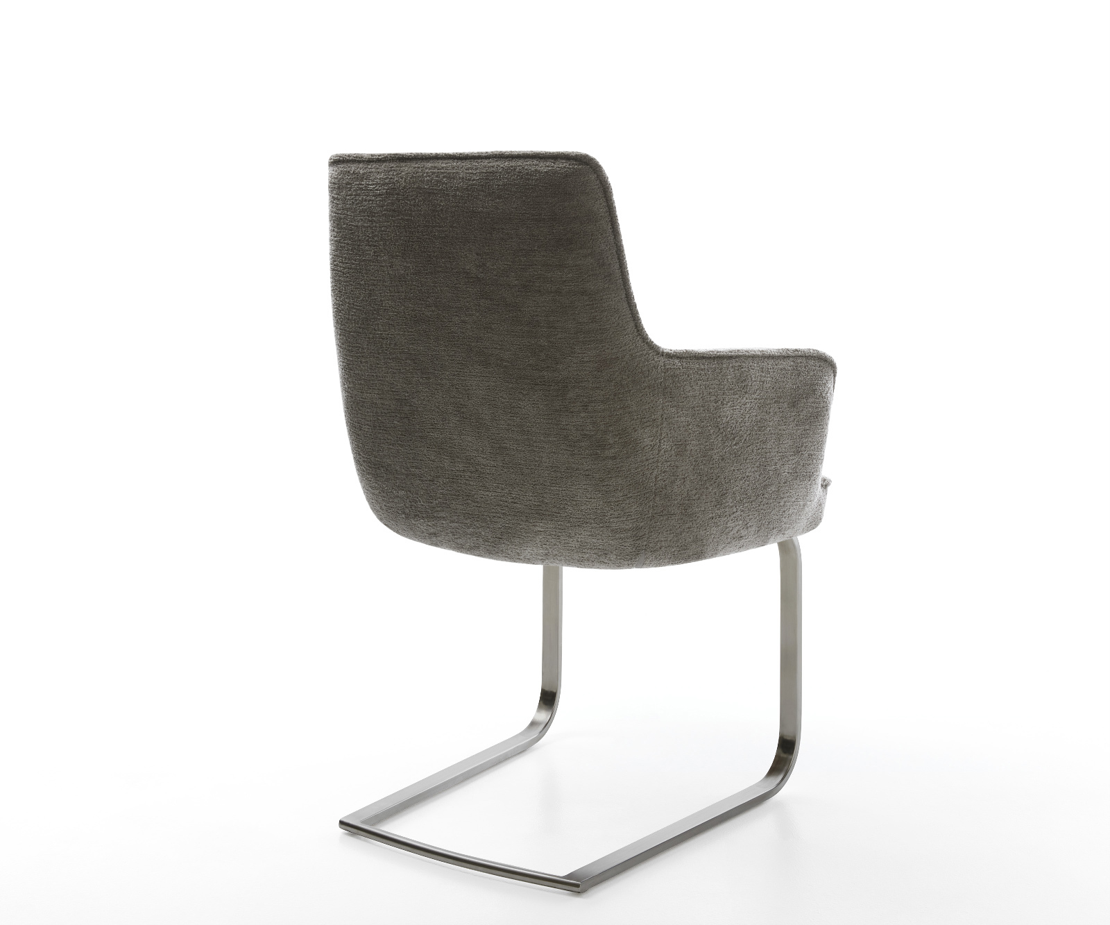 Konzolová jedálenská stolička Heira-Flex s opierkami bouclé mäkký tmavobéžová konzolová jedálenská stolička plochý grafit vrecková pružina - Image 5