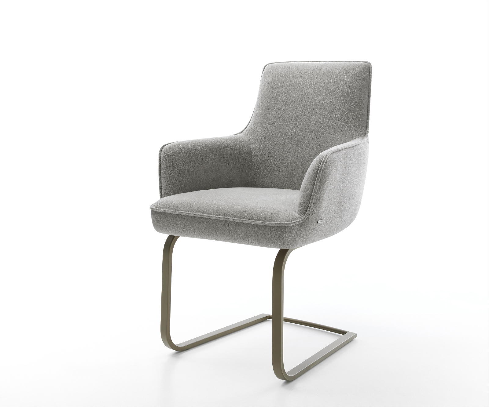 Konzolová jedálenská stolička Heira-Flex s opierkami texturovaná látka mäkká sivá konzolová jedálenská stolička plochá titánová farba vrecková pružina