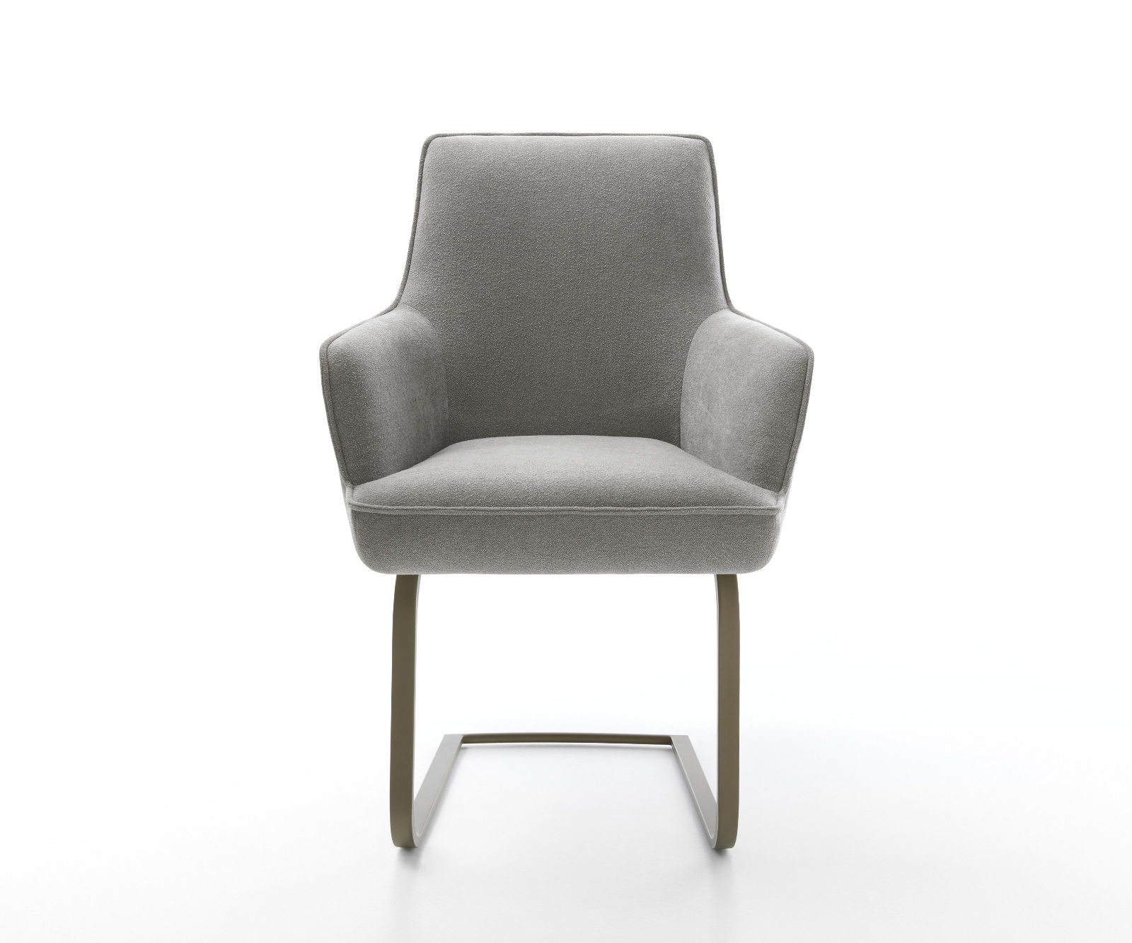 Konzolová jedálenská stolička Heira-Flex s opierkami texturovaná látka mäkká sivá konzolová jedálenská stolička plochá titánová farba vrecková pružina - Image 2