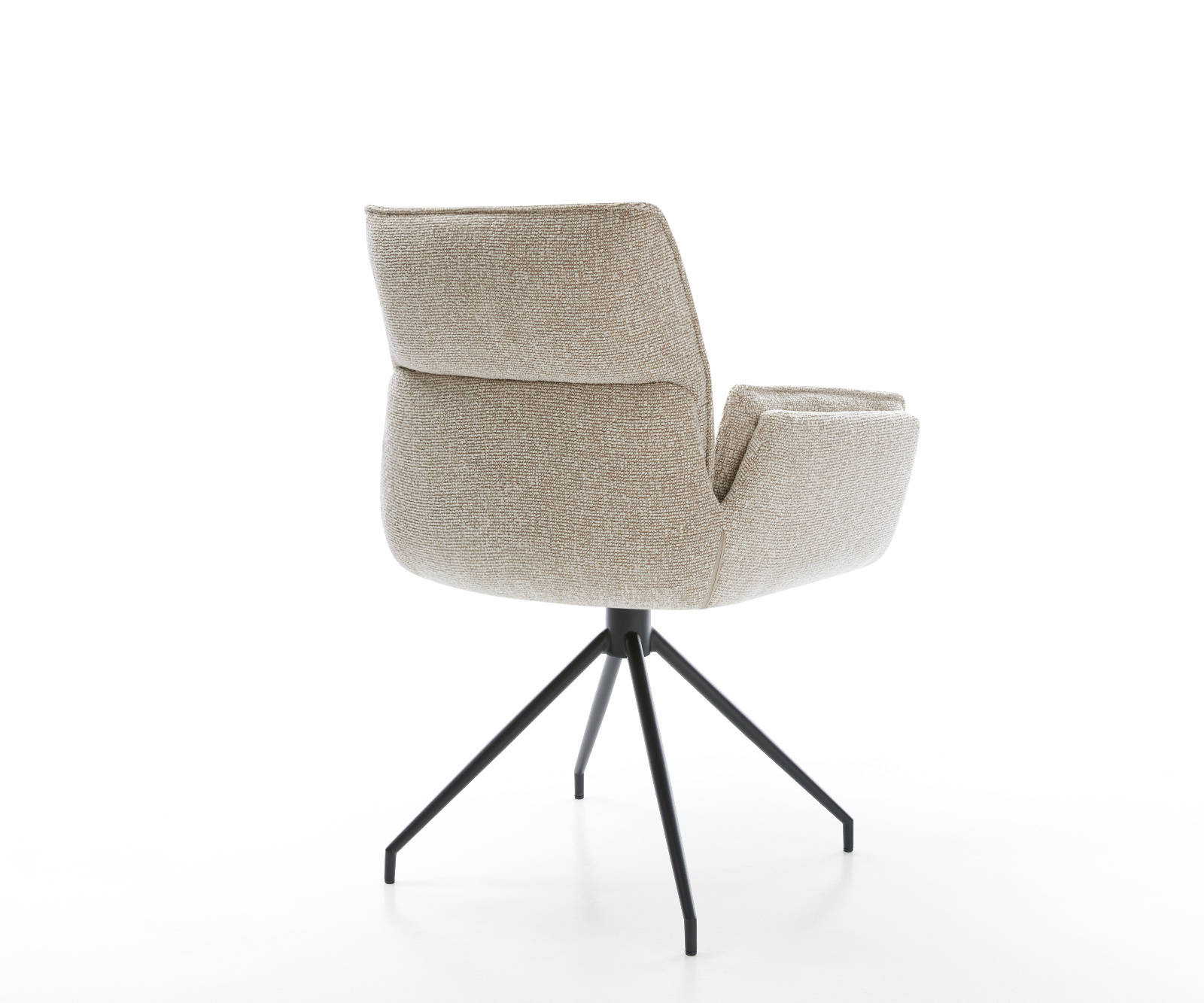 Jedálenská stolička Nela-Flex tkanina mäkký béžová krížová podstava zúžená čierna - Image 5