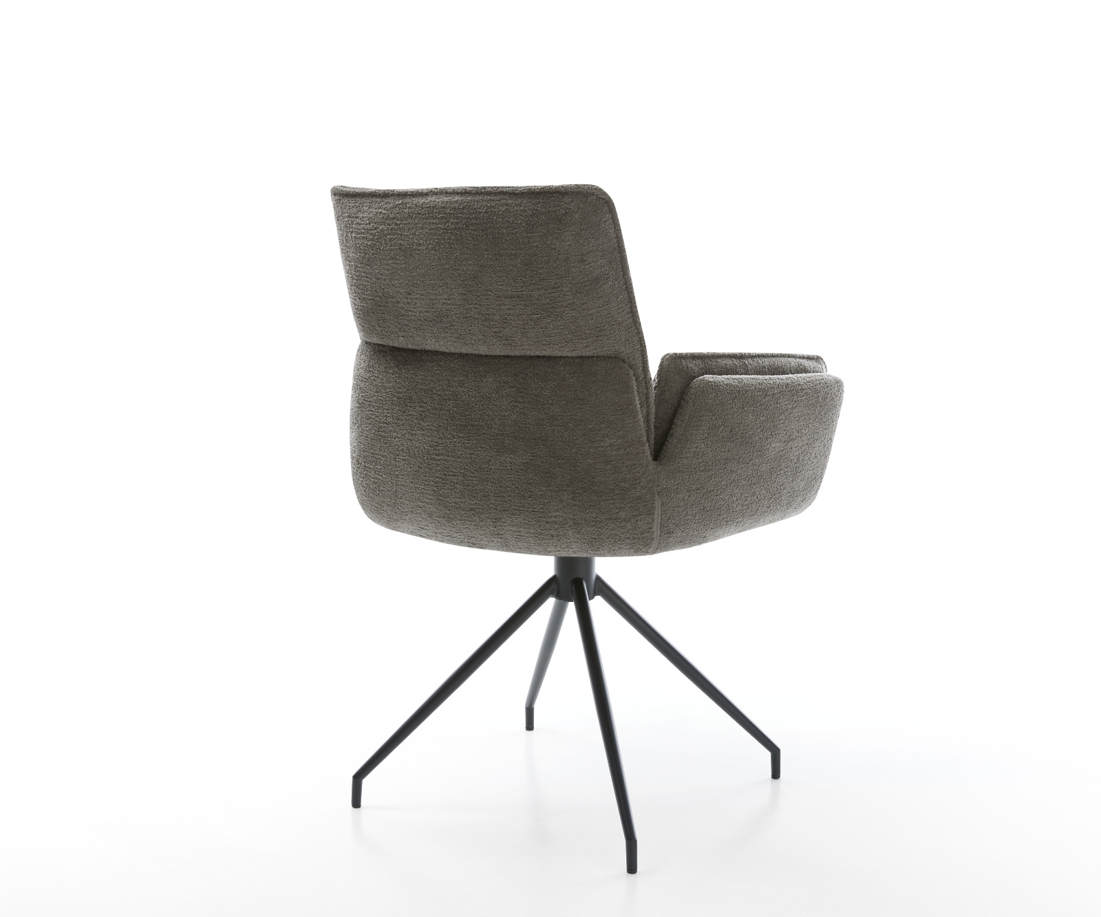 Jedálenská stolička Nela-Flex bouclé mäkký tmavobéžová krížová podstava zúžená čierna - Image 5