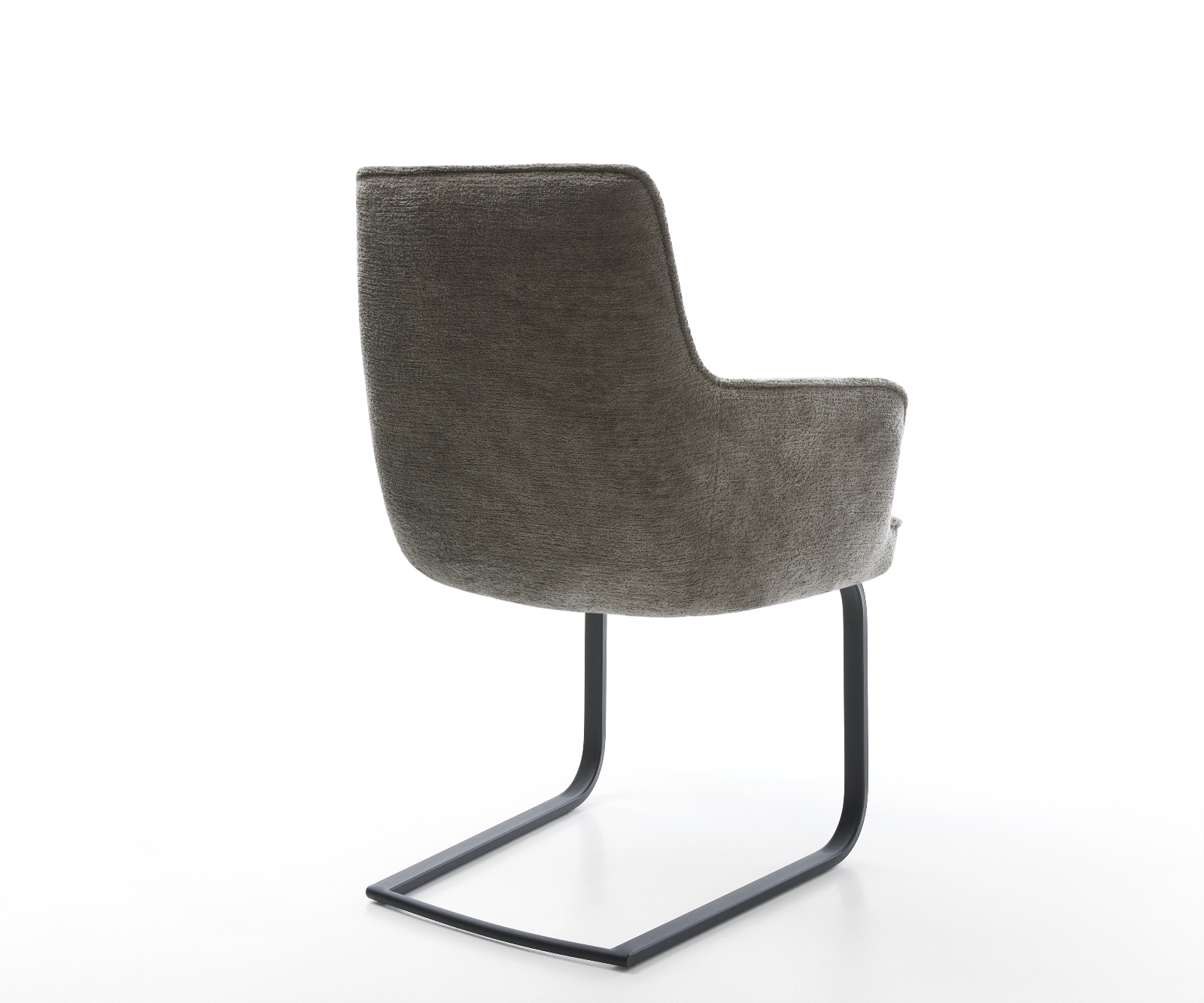 Konzolová jedálenská stolička Heira-Flex s opierkami bouclé mäkký tmavobéžová konzolová jedálenská stolička plochá čierna vrecková pružina - Image 5