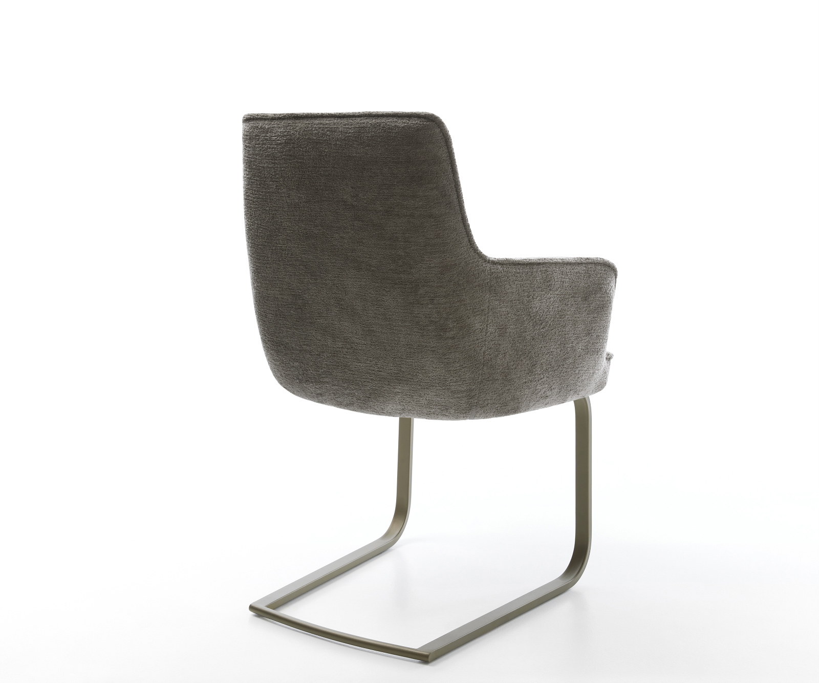 Konzolová jedálenská stolička Heira-Flex s opierkami bouclé mäkký tmavobéžová konzolová jedálenská stolička plochý titánová farba vrecková pružina - Image 5