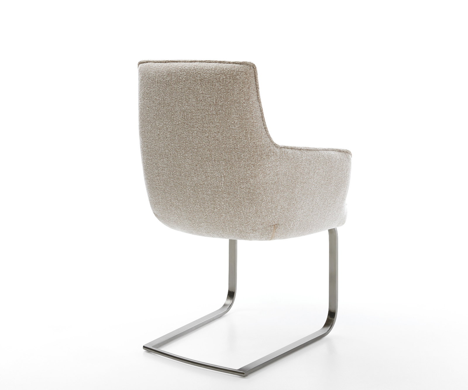 Konzolová jedálenská stolička Heira-Flex s opierkami tkanina mäkká béžová konzolová jedálenská stolička plochá grafitová vrecková pružina - Image 5