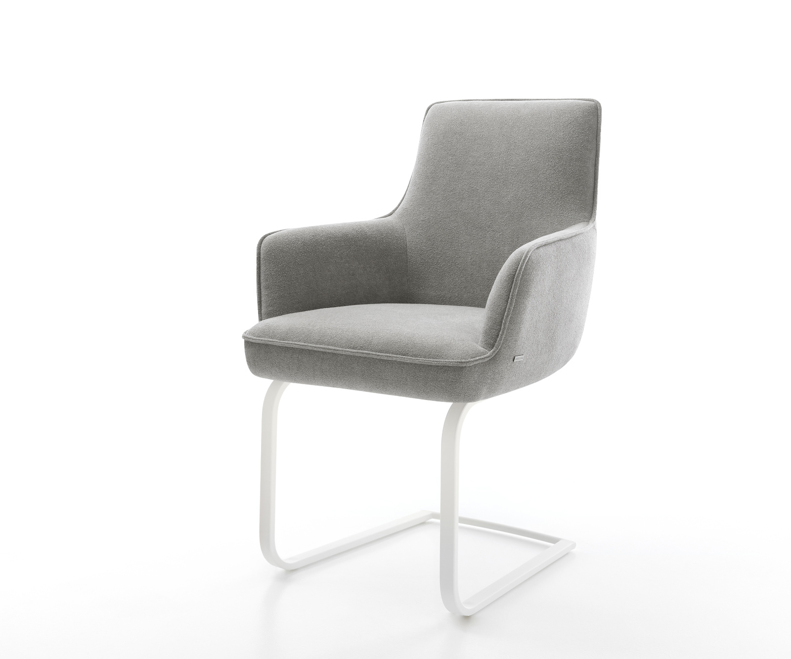 Konzolová jedálenská stolička Heira-Flex s opierkami texturovaná látka mäkký sivá konzolová jedálenská stolička plochá biela vrecková pružina