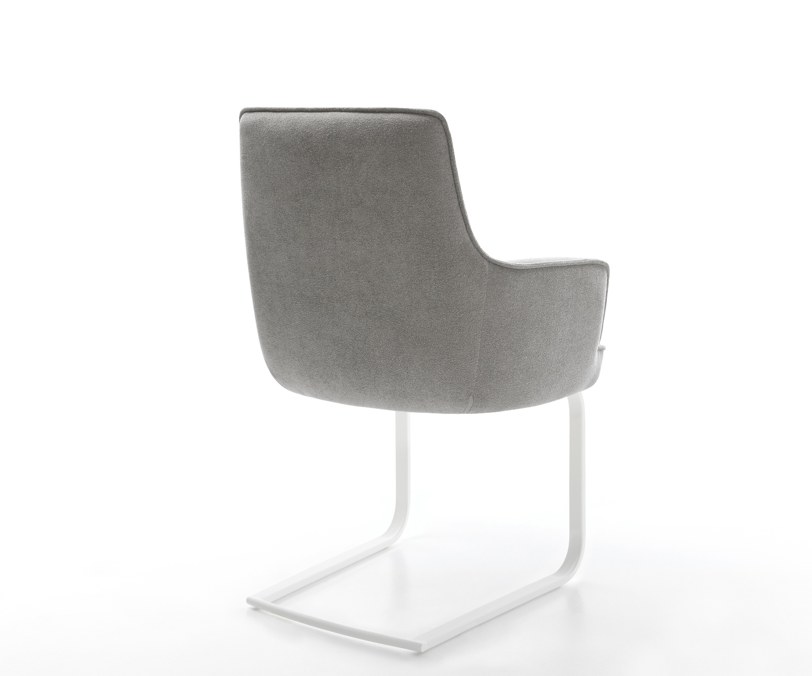 Konzolová jedálenská stolička Heira-Flex s opierkami texturovaná látka mäkký sivá konzolová jedálenská stolička plochá biela vrecková pružina - Image 5