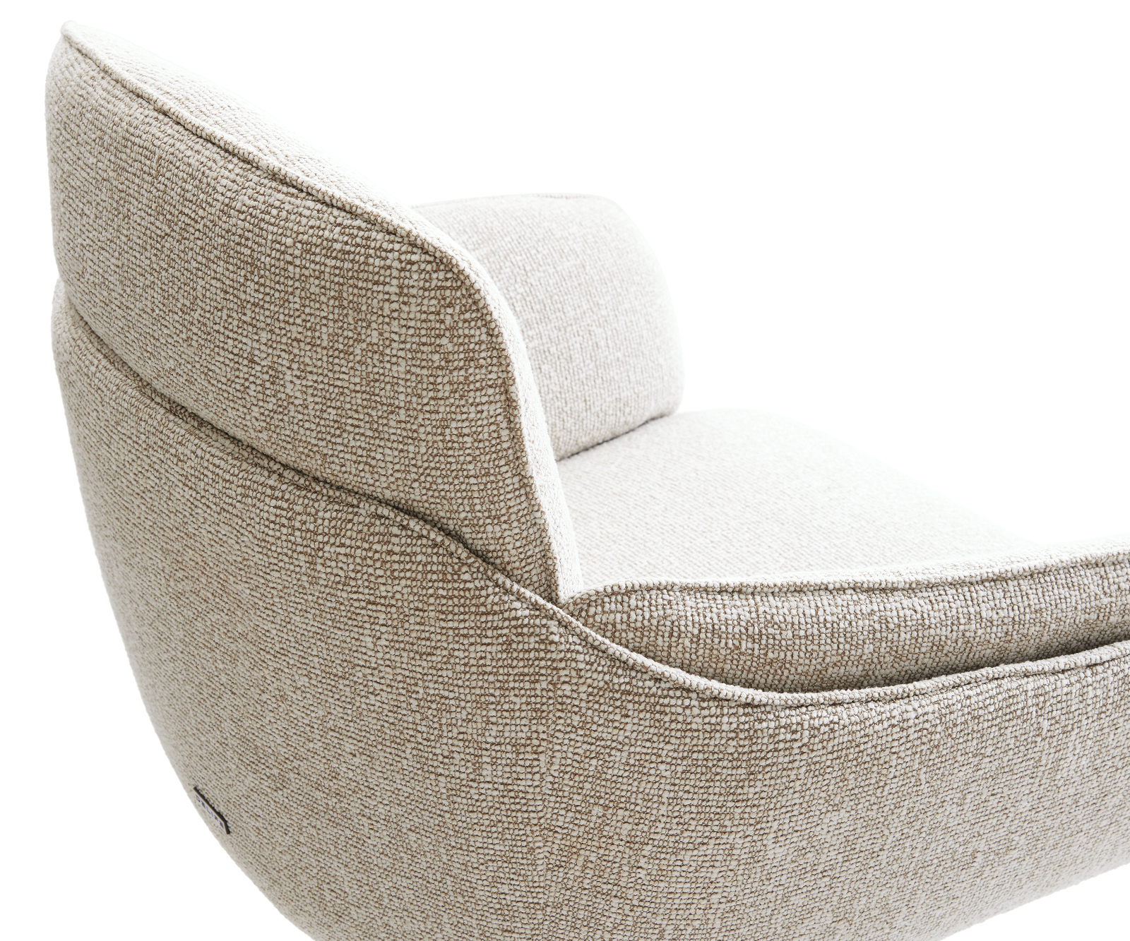 Jedálenská stolička Luan-Flex s opierkami tkanina mäkký béžová krížová podstava zúžená nerezová oceľ - Image 4