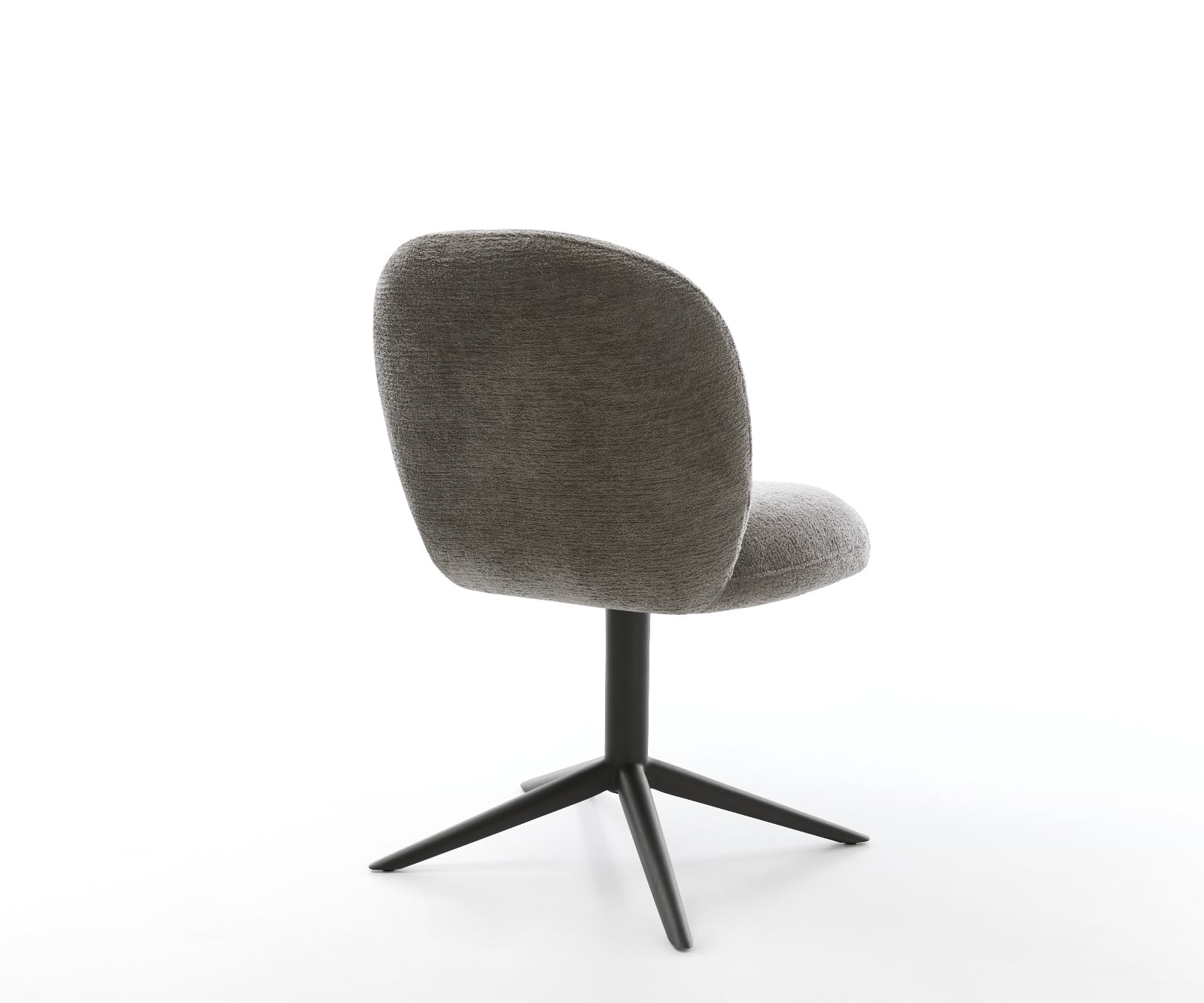 Jedálenská stolička Nube-Flex bouclé mäkký tmavobéžová čierna krížová podstava 360° otočný hojdacia funkcia vrecková pružina - Image 5