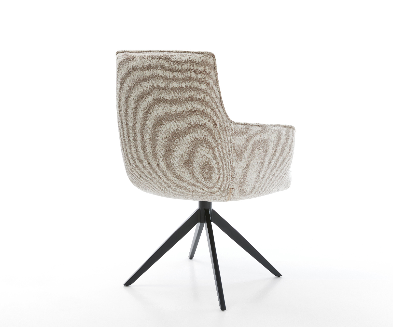 Jedálenská stolička Heira-Flex s opierkami tkanina mäkká béžová krížová podstava široká čierna 360° otočný hojdacia funkcia vrecková pružina - Image 5