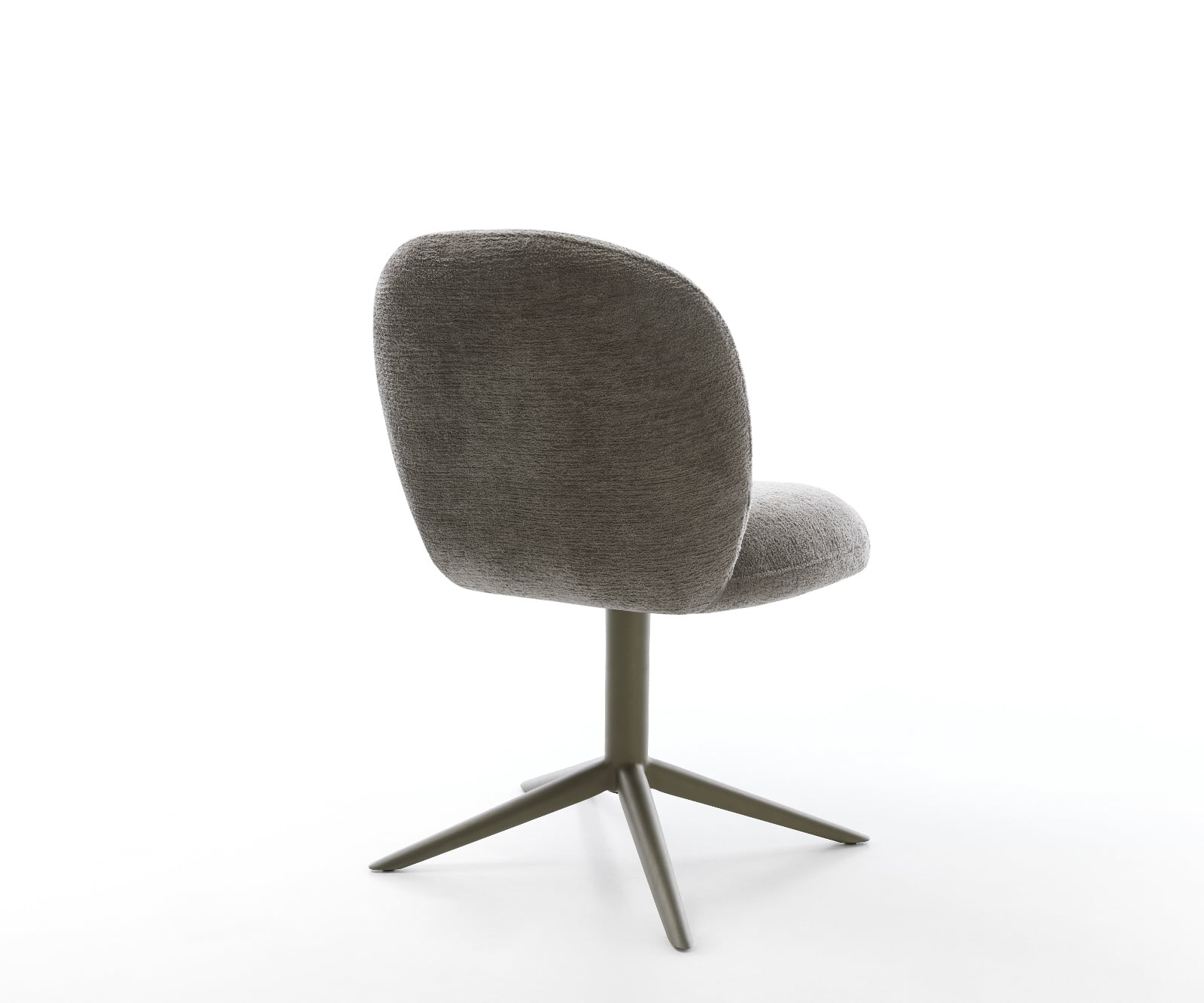 Jedálenská stolička Nube-Flex bouclé mäkký tmavobéžová podstava titánová farba 360° otočný hojdacia funkcia vrecková pružina - Image 5