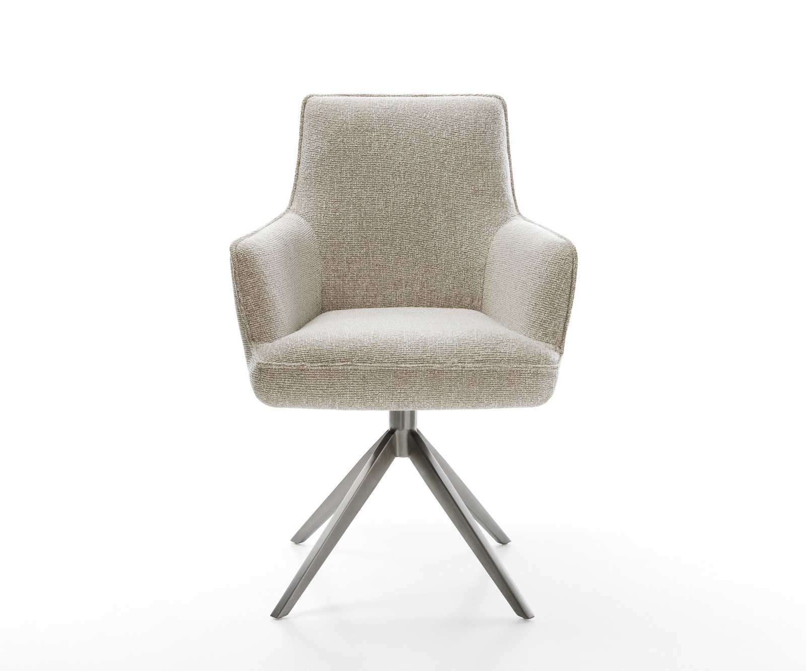 Jedálenská stolička Heira-Flex s opierkami tkanina mäkká béžová krížová podstava široká grafitová 360° otočná hojdacia funkcia vrecková pružina - Image 2