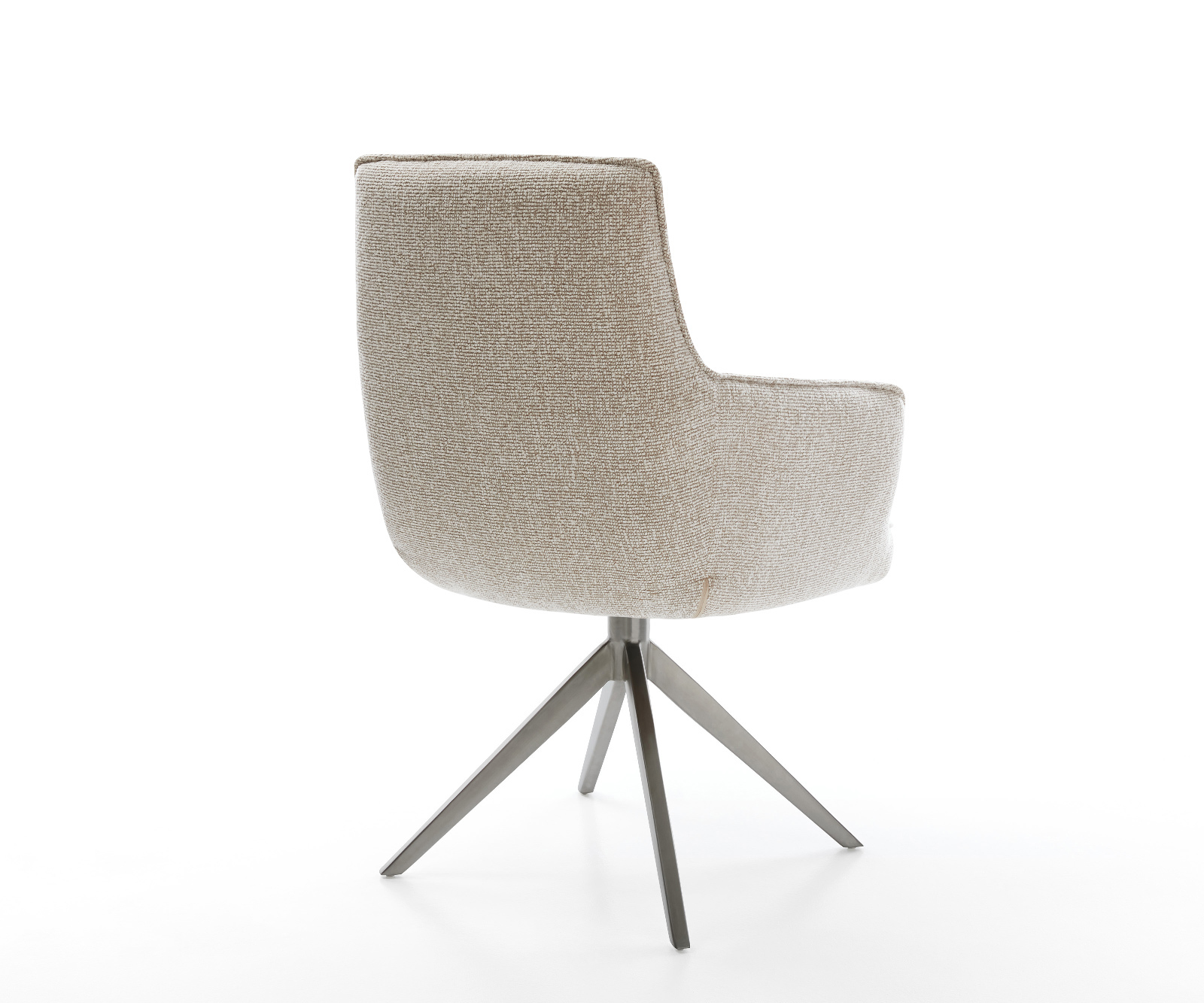 Jedálenská stolička Heira-Flex s opierkami tkanina mäkká béžová krížová podstava široká grafitová 360° otočná hojdacia funkcia vrecková pružina - Image 5