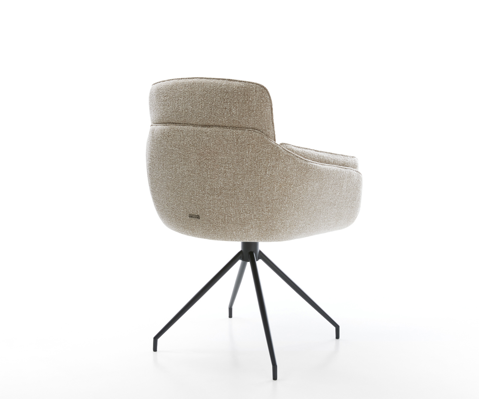 Jedálenská stolička Luan-Flex s opierkami tkanina mäkký béžová krížová podstava zúžená čierna - Image 5