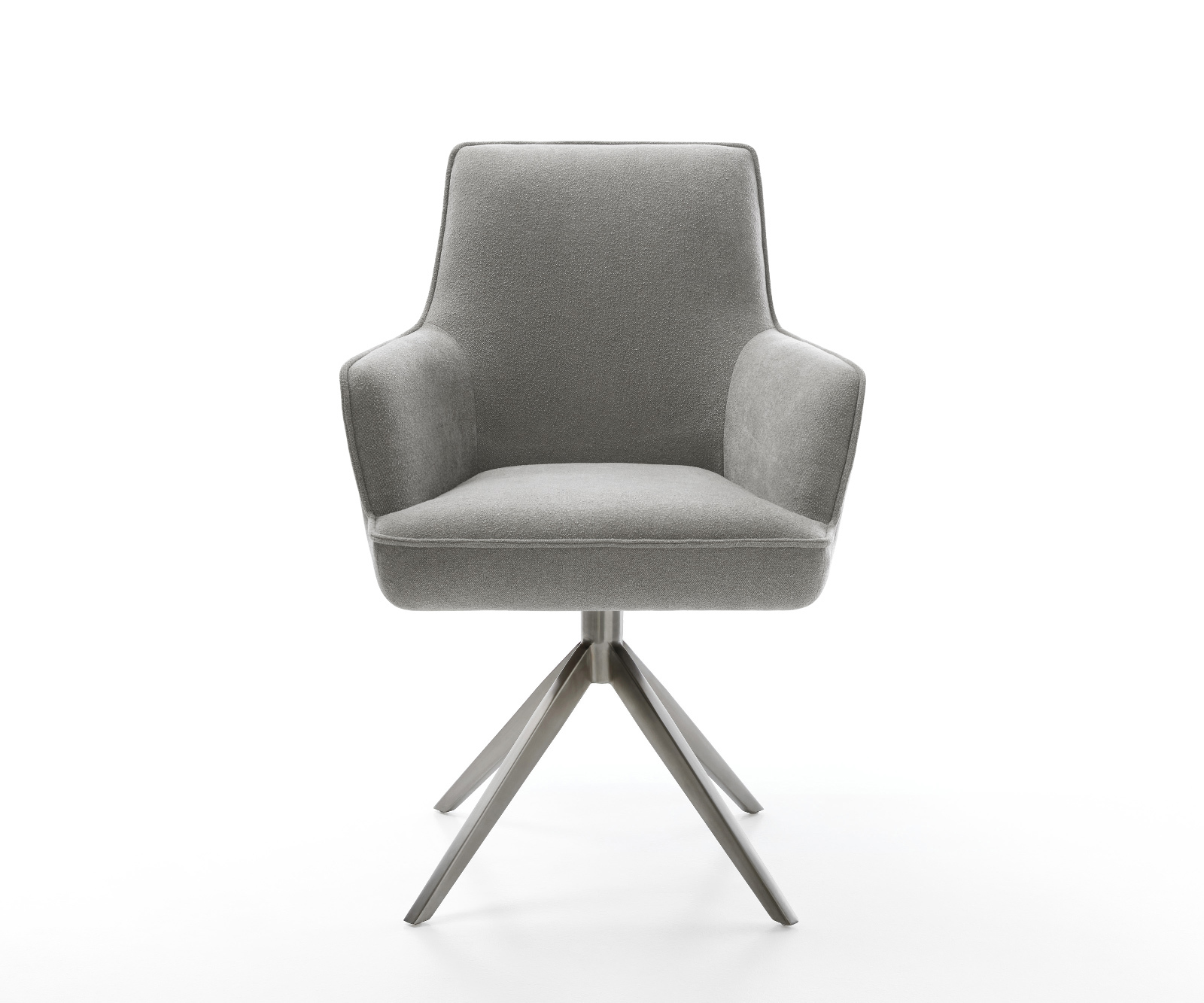 Jedálenská stolička Heira-Flex s opierkami texturovaná látka mäkká sivá krížová podstava široká grafitová 360° otočná hojdacia funkcia vrecková pružina - Image 2