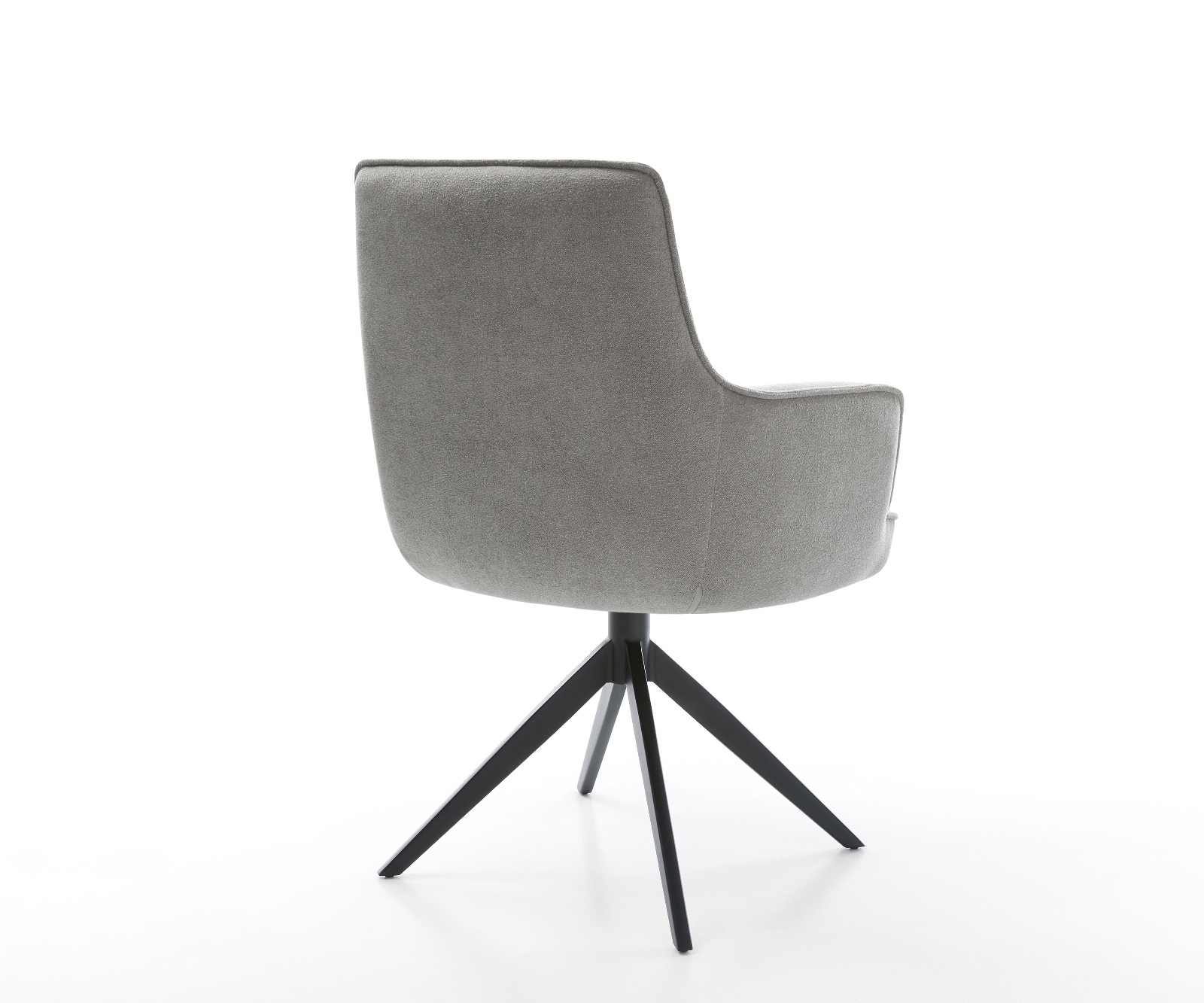 Jedálenská stolička Heira-Flex s opierkami texturovaná látka mäkká sivá krížová podstava široká čierna 360° otočná hojdacia funkcia vrecková pružina - Image 5