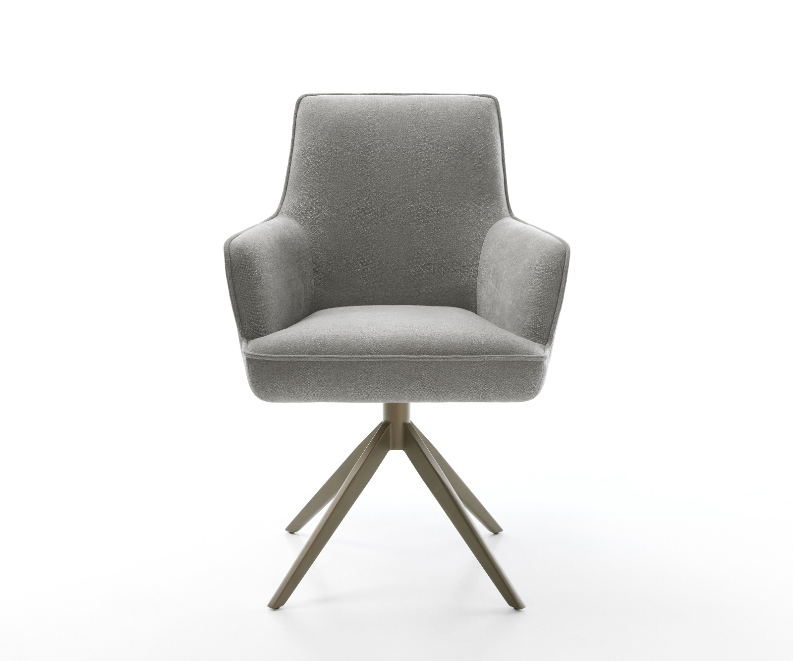 Jedálenská stolička Heira-Flex s opierkami texturovaná látka mäkká sivá krížová podstava široká titánová farba 360° otočný kolískacia funkcia vrecková pružina - Image 2