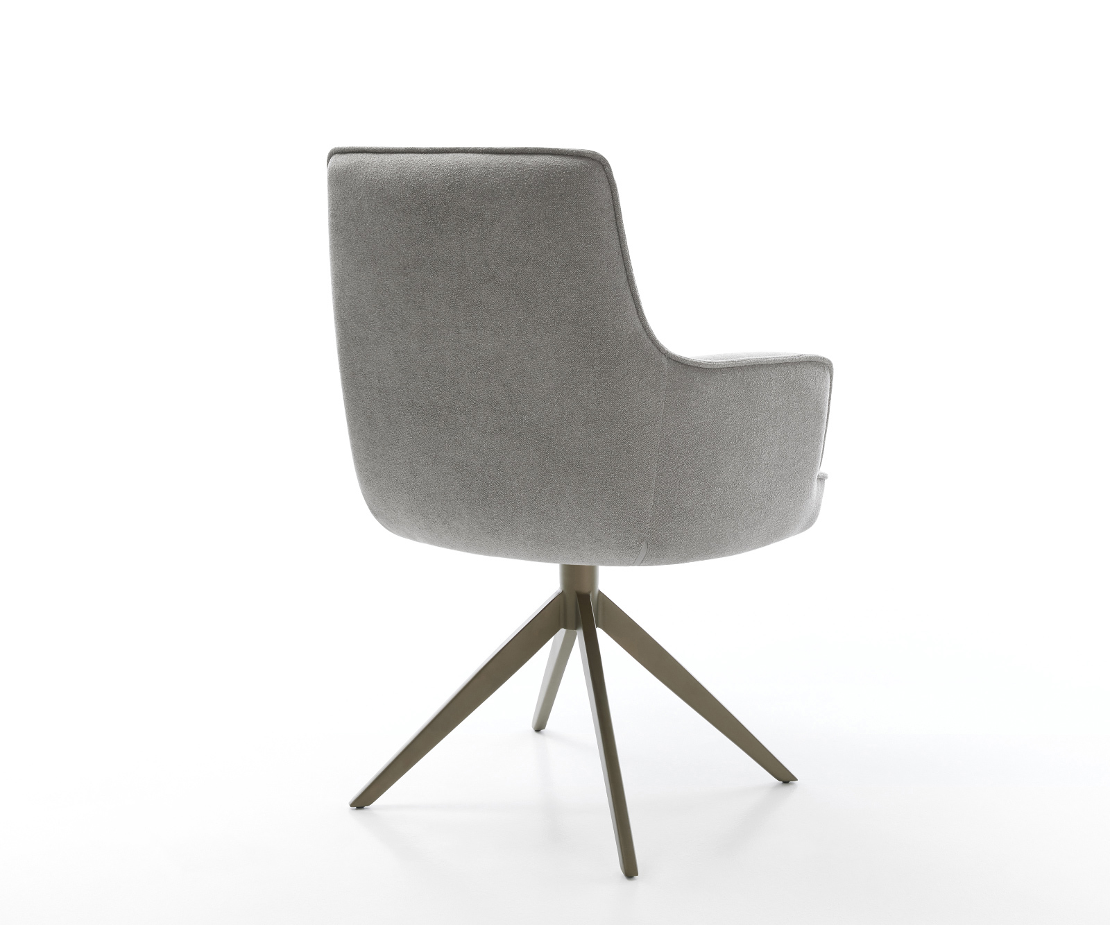 Jedálenská stolička Heira-Flex s opierkami texturovaná látka mäkká sivá krížová podstava široká titánová farba 360° otočný kolískacia funkcia vrecková pružina - Image 5