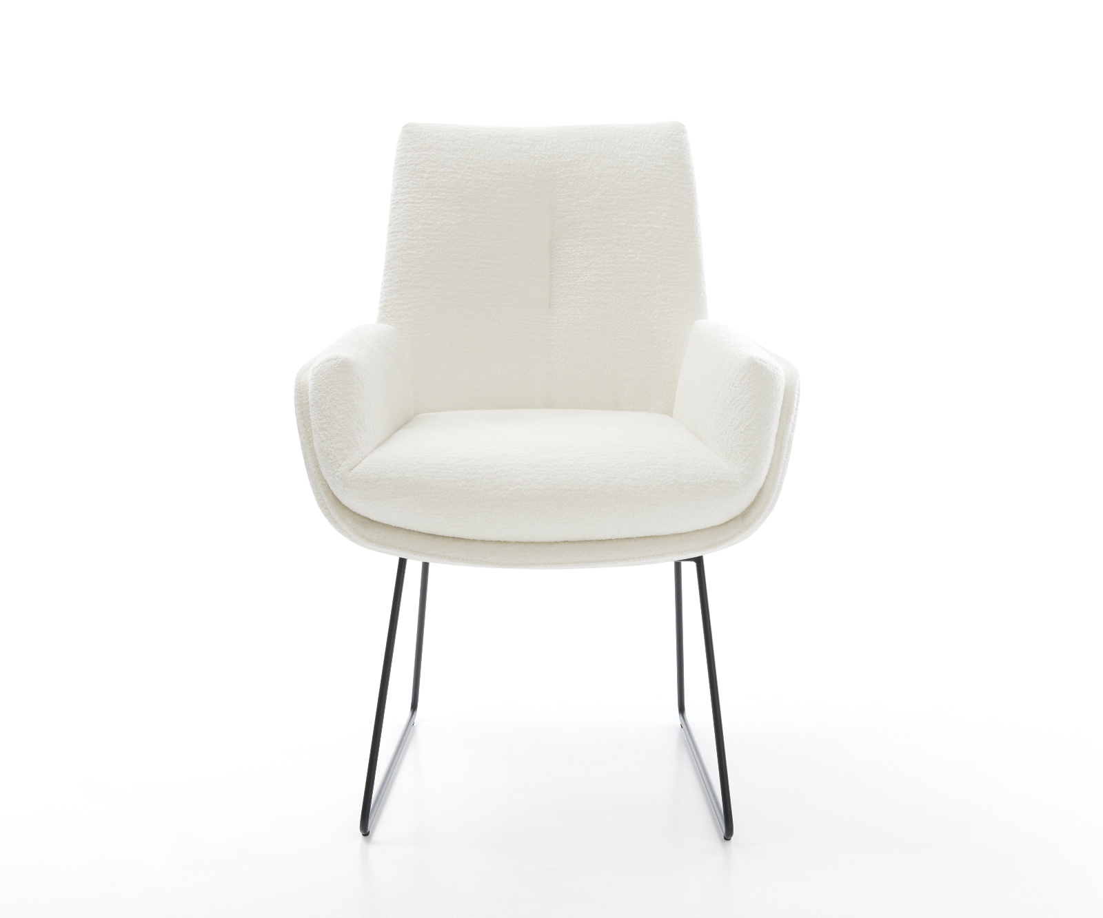 Jedálenská stolička Clea-Flex bouclé mäkký béžová tenká podstava čierna - Image 2