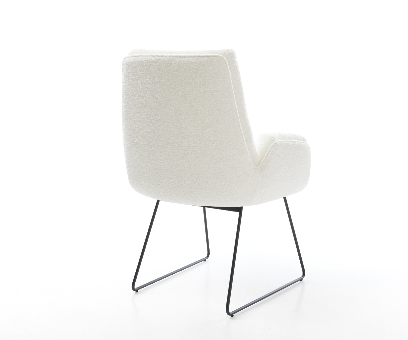 Jedálenská stolička Clea-Flex bouclé mäkký béžová tenká podstava čierna - Image 5