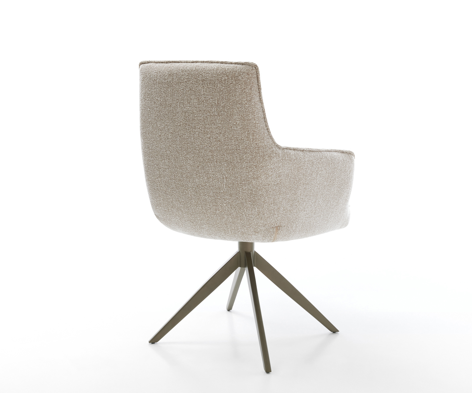 Jedálenská stolička Heira-Flex s opierkami tkanina mäkký béžová krížová podstava široká titánová farba 360° otočný hojdacia funkcia vrecková pružina - Image 5