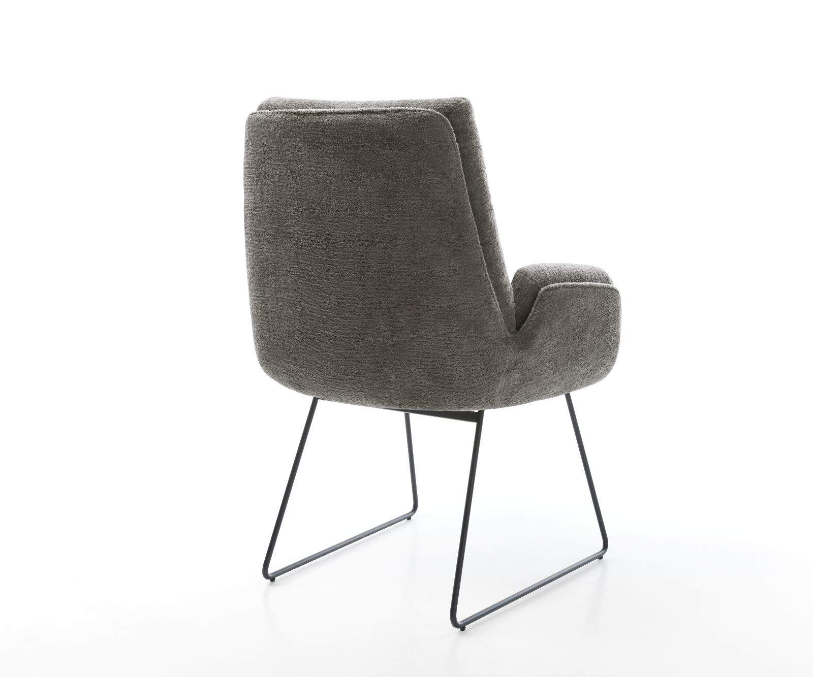 Jedálenská stolička Clea-Flex bouclé mäkký tmavobéžová tenká podstava čierna - Image 5