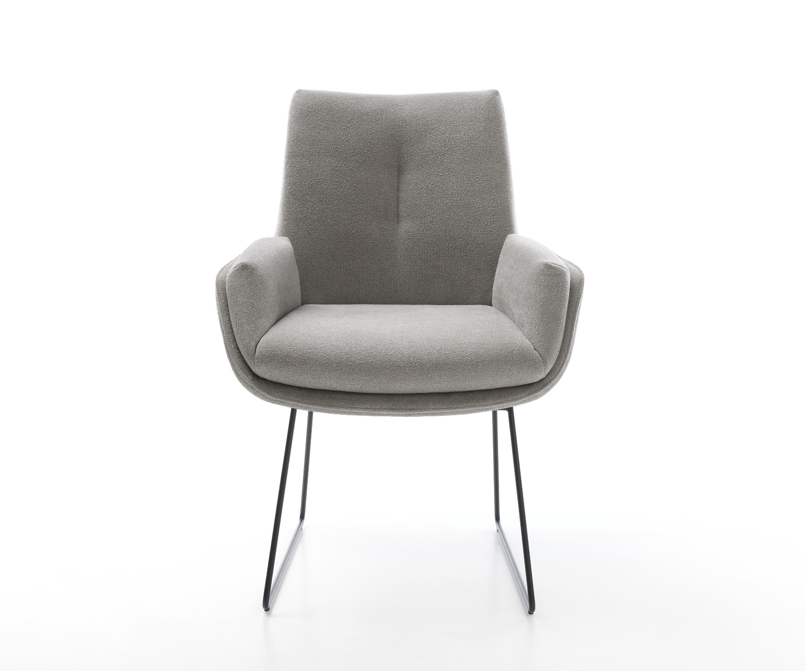 Jedálenská stolička Clea-Flex texturovaná látka mäkký sivá tenká podstava čierna - Image 2