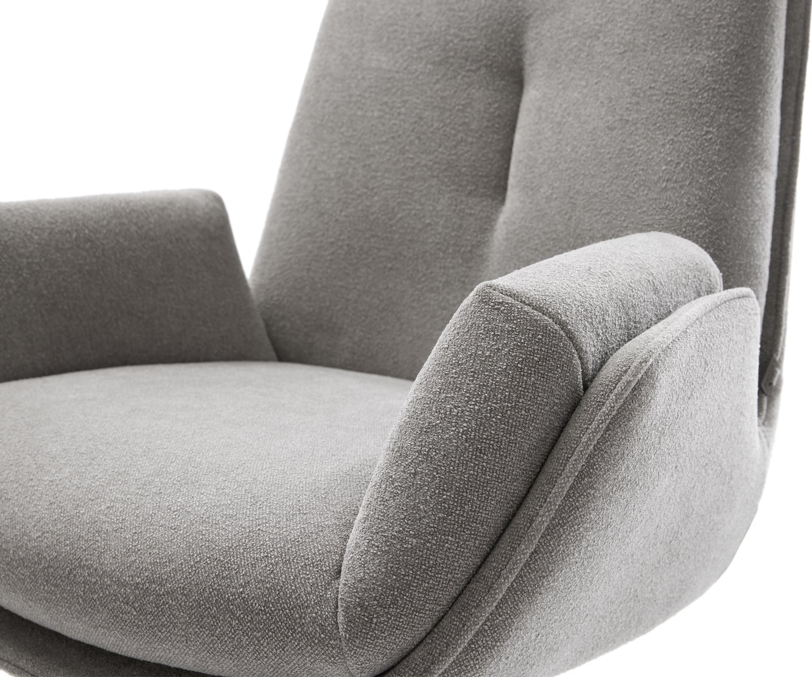 Jedálenská stolička Clea-Flex texturovaná látka mäkký sivá tenká podstava čierna - Image 4