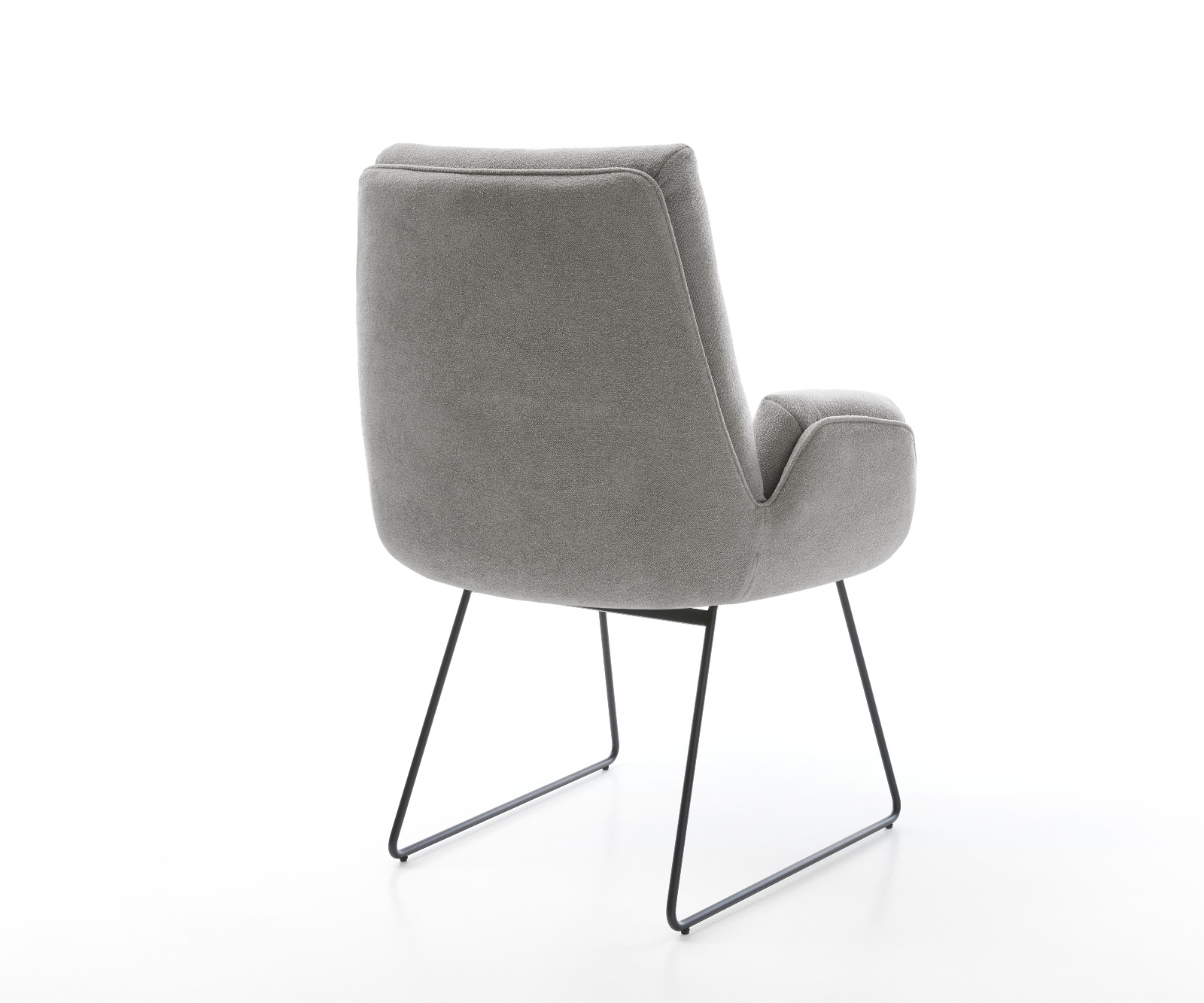 Jedálenská stolička Clea-Flex texturovaná látka mäkký sivá tenká podstava čierna - Image 5