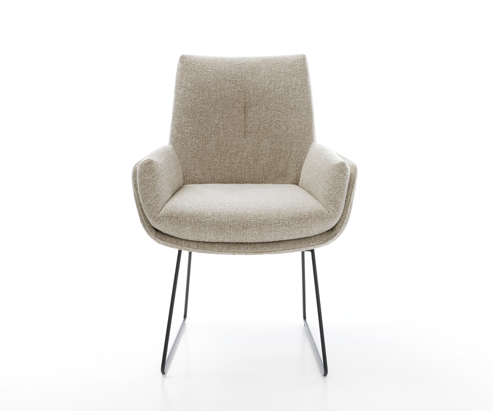 Jedálenská stolička Clea-Flex tkanina mäkký béžová tenká podstava čierna - Image 2