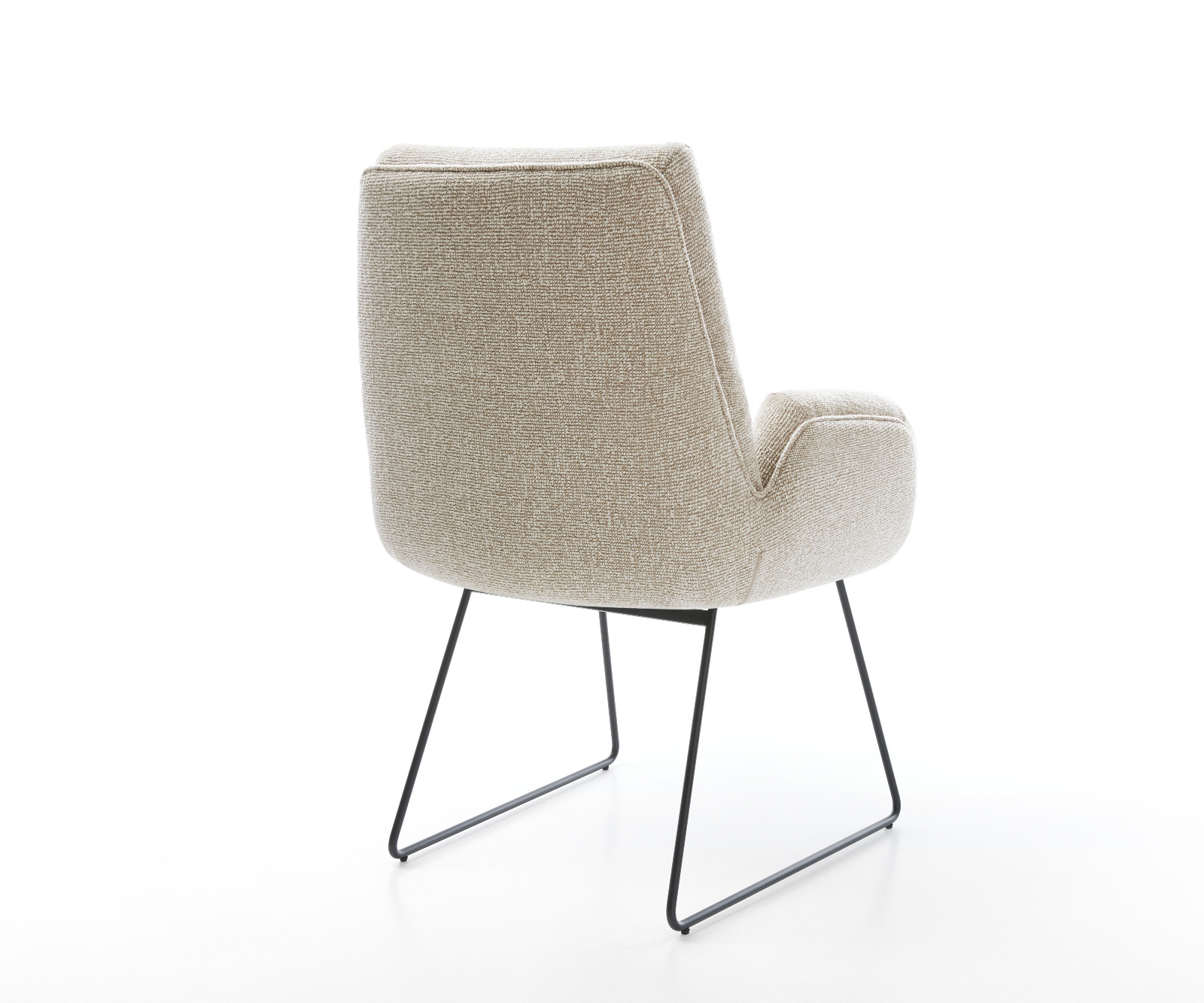 Jedálenská stolička Clea-Flex tkanina mäkký béžová tenká podstava čierna - Image 5