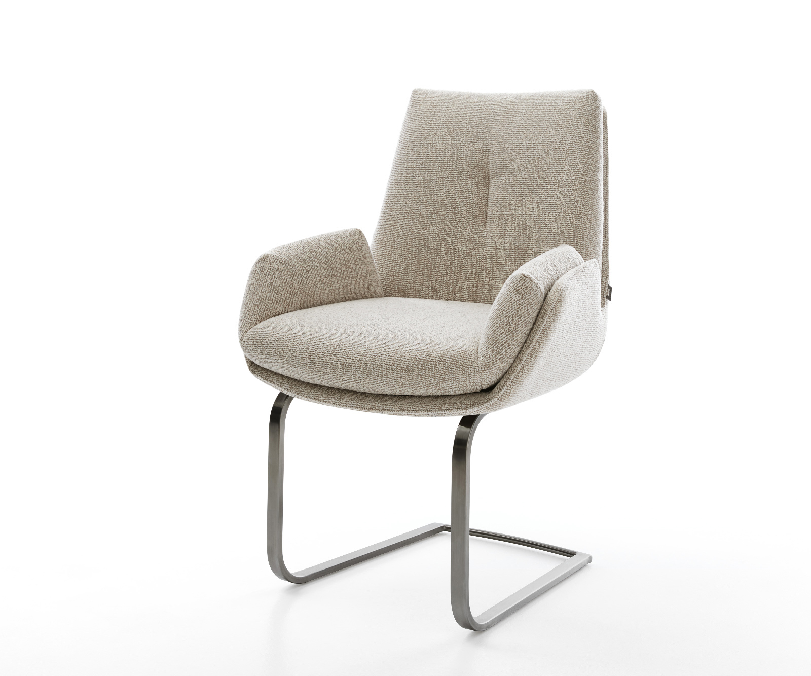 Konzolová jedálenská stolička Clea-Flex tkanina mäkká béžová konzolová plochá antracitová