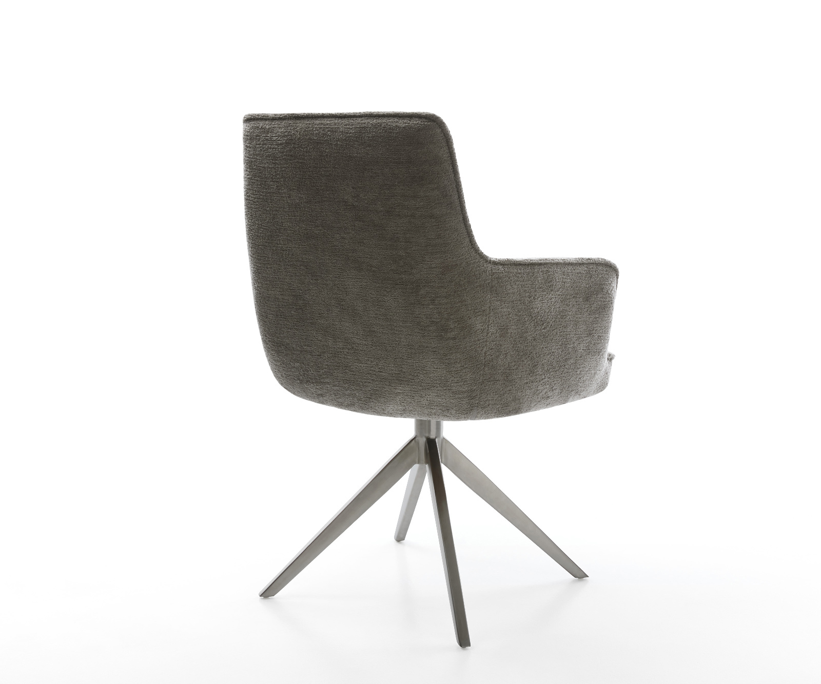 Jedálenská stolička Heira-Flex s opierkami bouclé mäkký tmavobéžová krížová podstava široká grafitová 360° otočná hojdacia funkcia vrecková pružina - Image 5