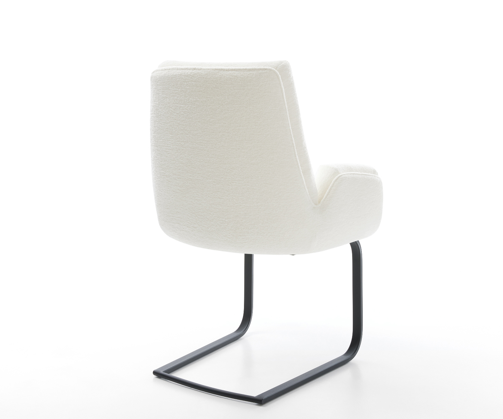 Konzolová jedálenská stolička Clea-Flex bouclé mäkký béžová konzolová jedálenská stolička plochá čierna - Image 5