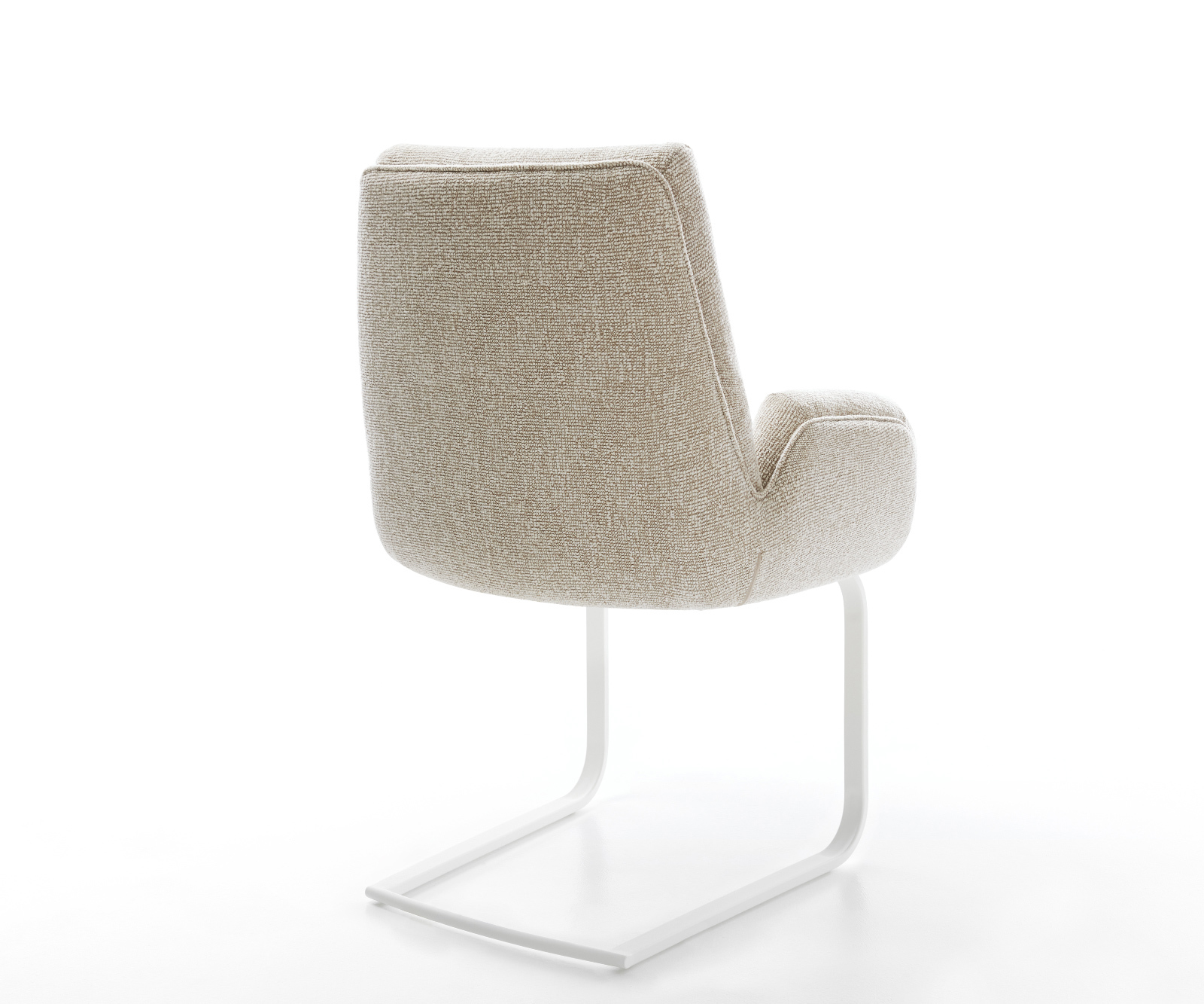 Konzolová jedálenská stolička Clea-Flex tkanina mäkká béžová konzolová jedálenská stolička plochá biela - Image 5