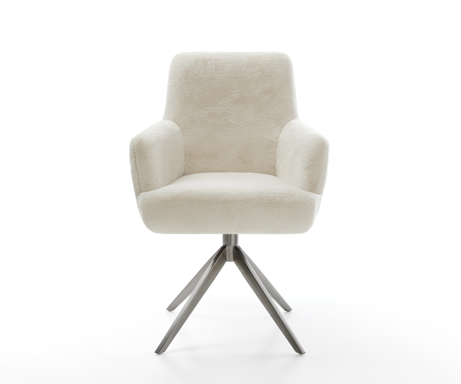 Jedálenská stolička Heira-Flex s opierkami plyšový manšester krémovo biela krížová podstava široká grafitová 360° otočný hojdacia funkcia vrecková pružina - Image 2