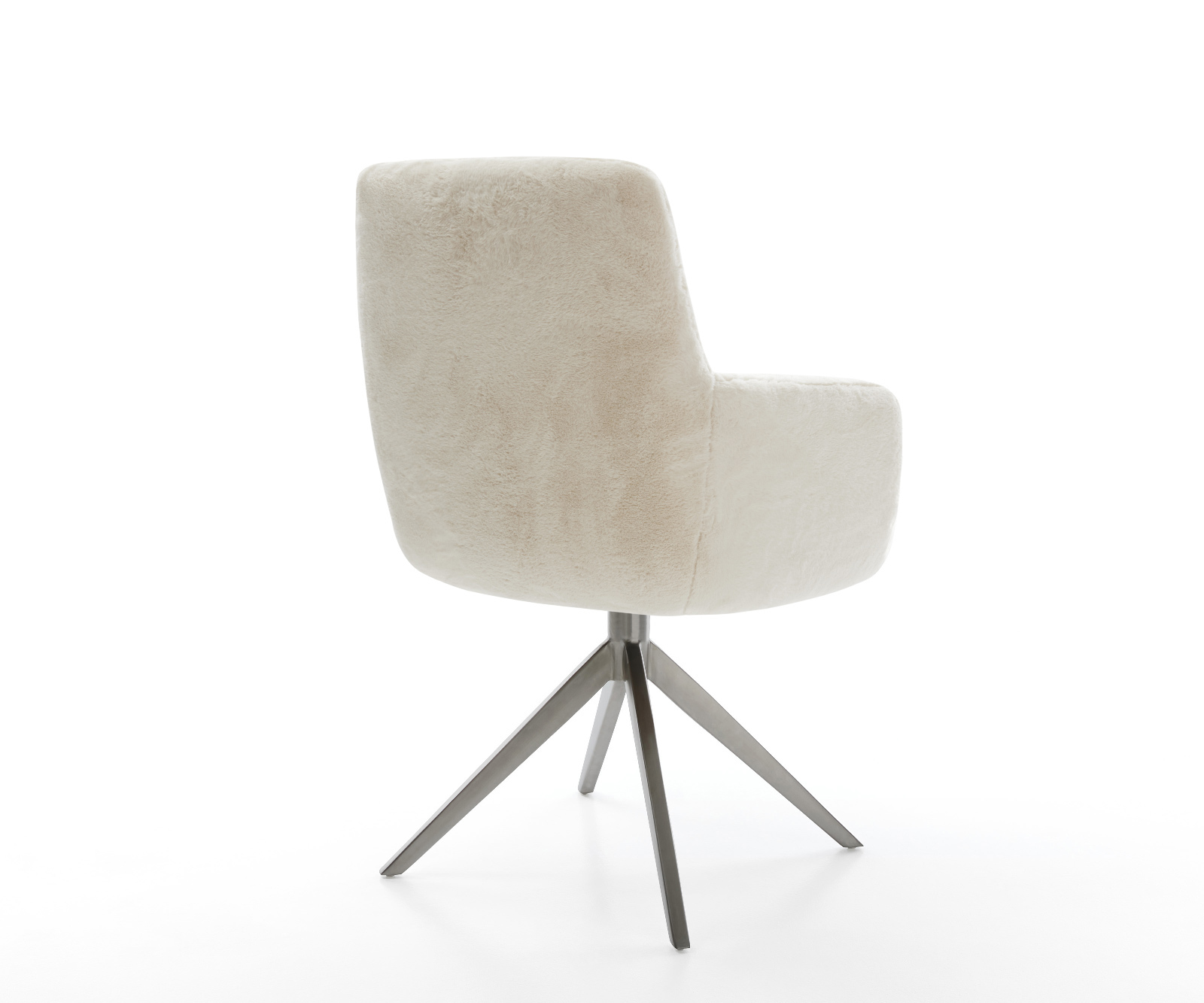 Jedálenská stolička Heira-Flex s opierkami plyšový manšester krémovo biela krížová podstava široká grafitová 360° otočný hojdacia funkcia vrecková pružina - Image 5